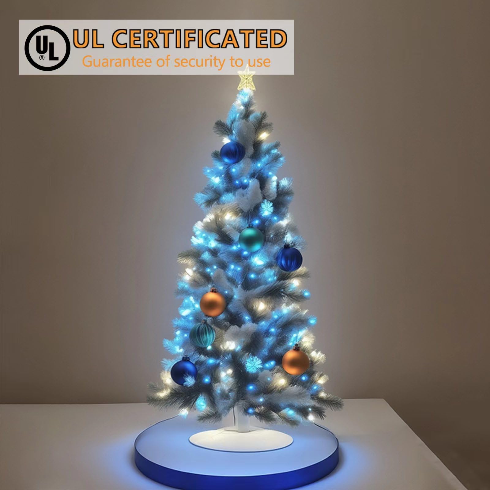 Wominoy 25Ft 50 Counts Aqua Led Christmas Lights - Commercial Grade Outdoor Waterproof, Wide Angle Green Wire, Xmas Tree Lights,