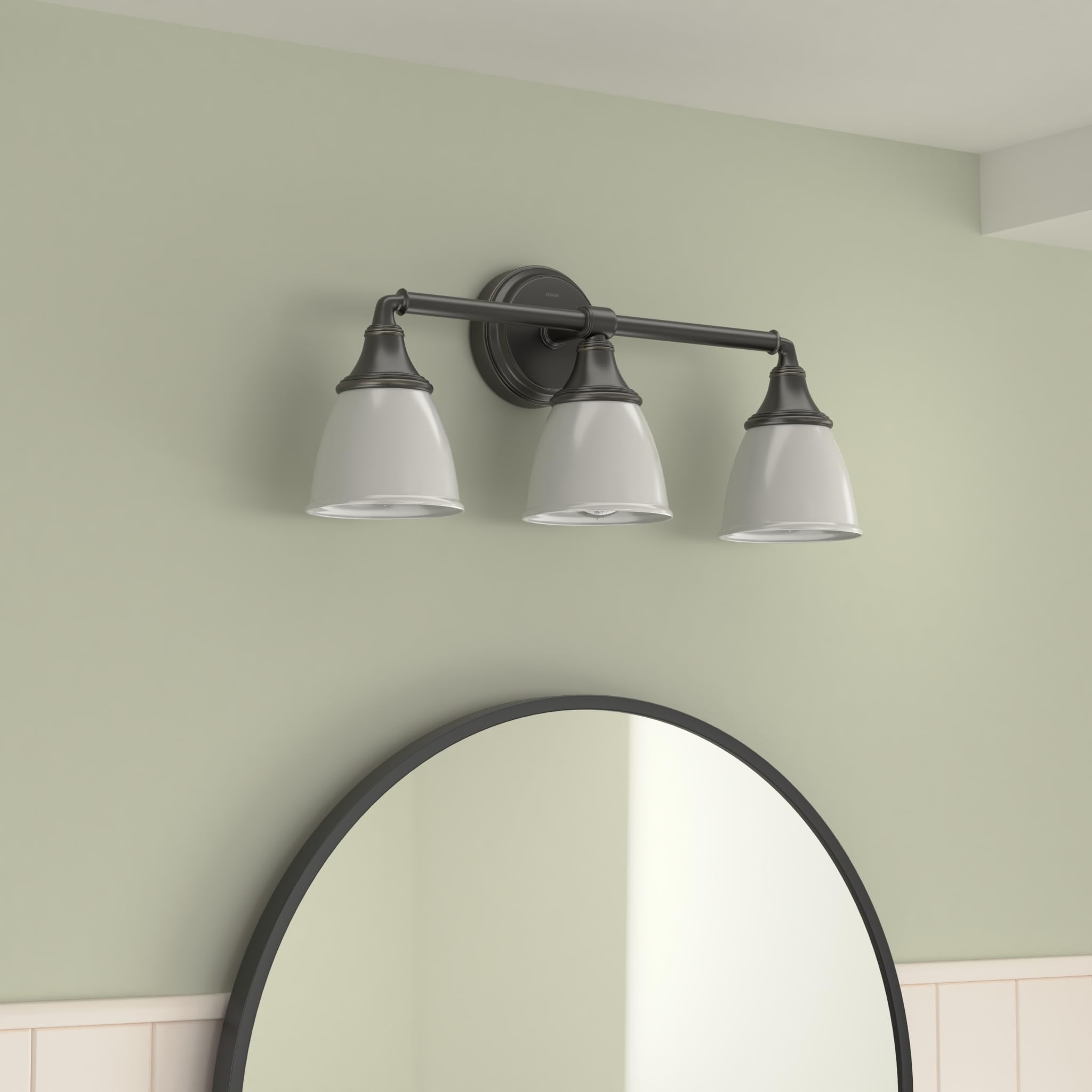 Kohler Devonshire Bathroom Vanity Light Fixture, Wall Sconce Lighting, Position Facing Up or Down, UL Listed, 3 Light, Oil Rubbe