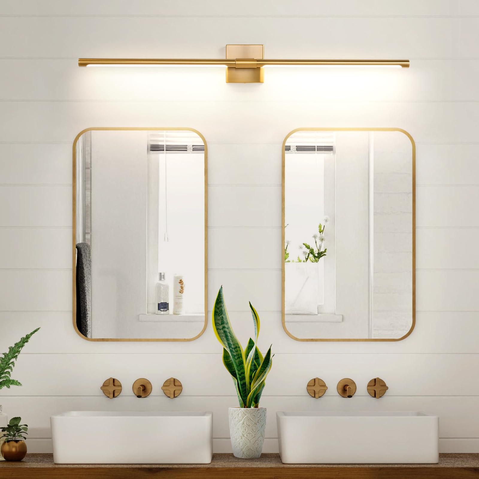 Faziyo Bathroom Vanity Light Fixtures Over Mirror 40 Inch Led Vanity Lights 4000K Morden Bathroom Sconce Picture Lights For Pain