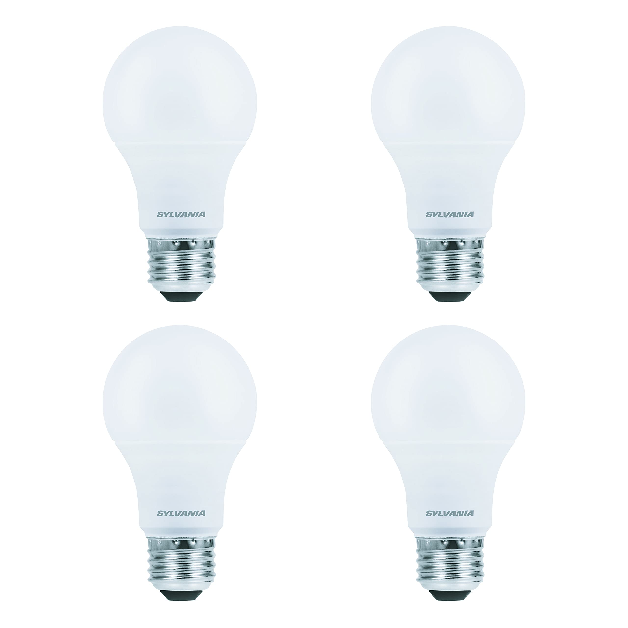 LEDVANCE SYLVANIA LED A19 Light Bulb, 60W Equivalent, Dimmable, 9W, 4 Pack, Bright White