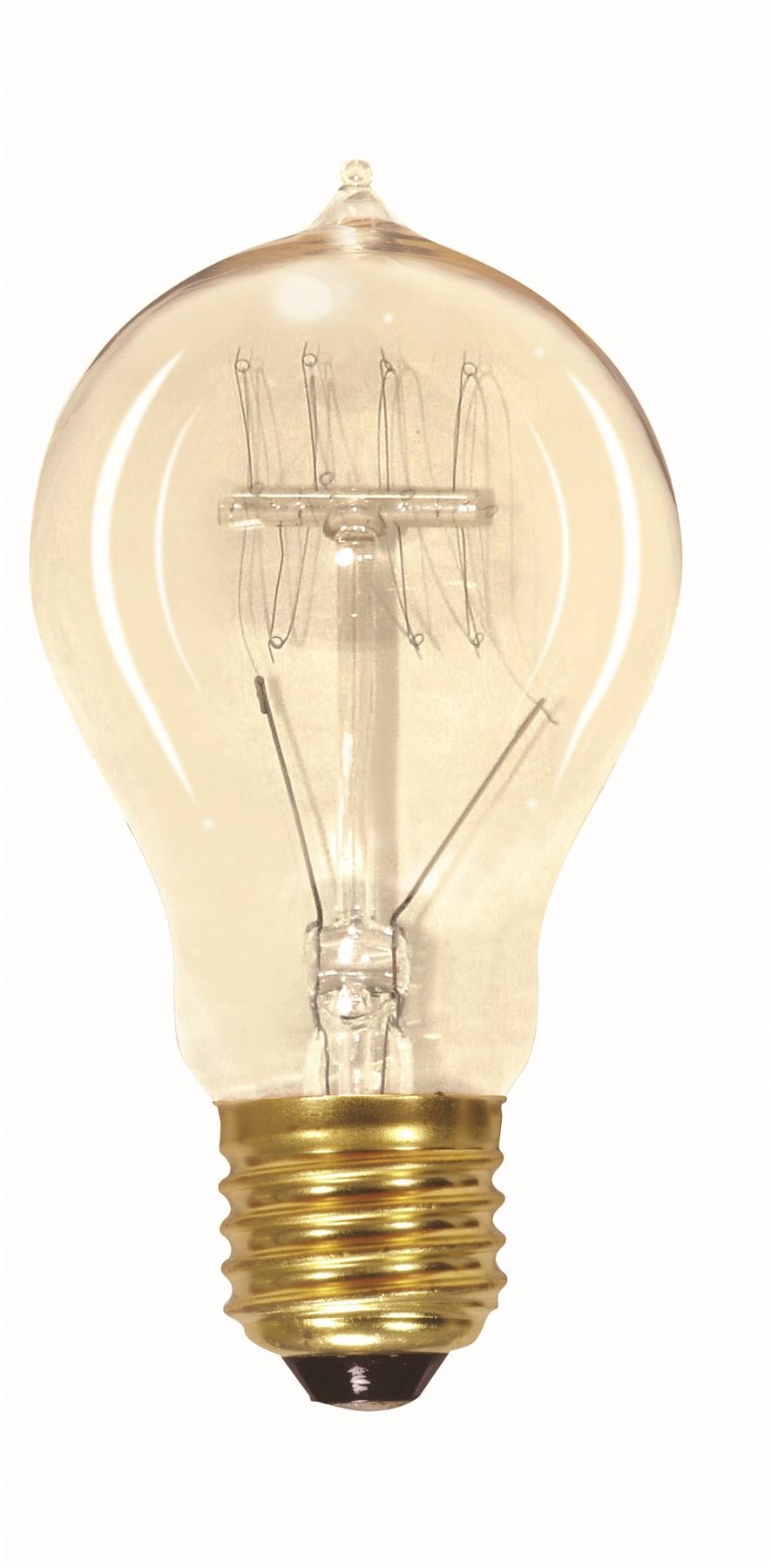 Satco A19 Incandescent Light Bulb 25W, 100 Lumens, Dimmable, Medium Base, Soft White 2700K, Vintage Quad Loop Design