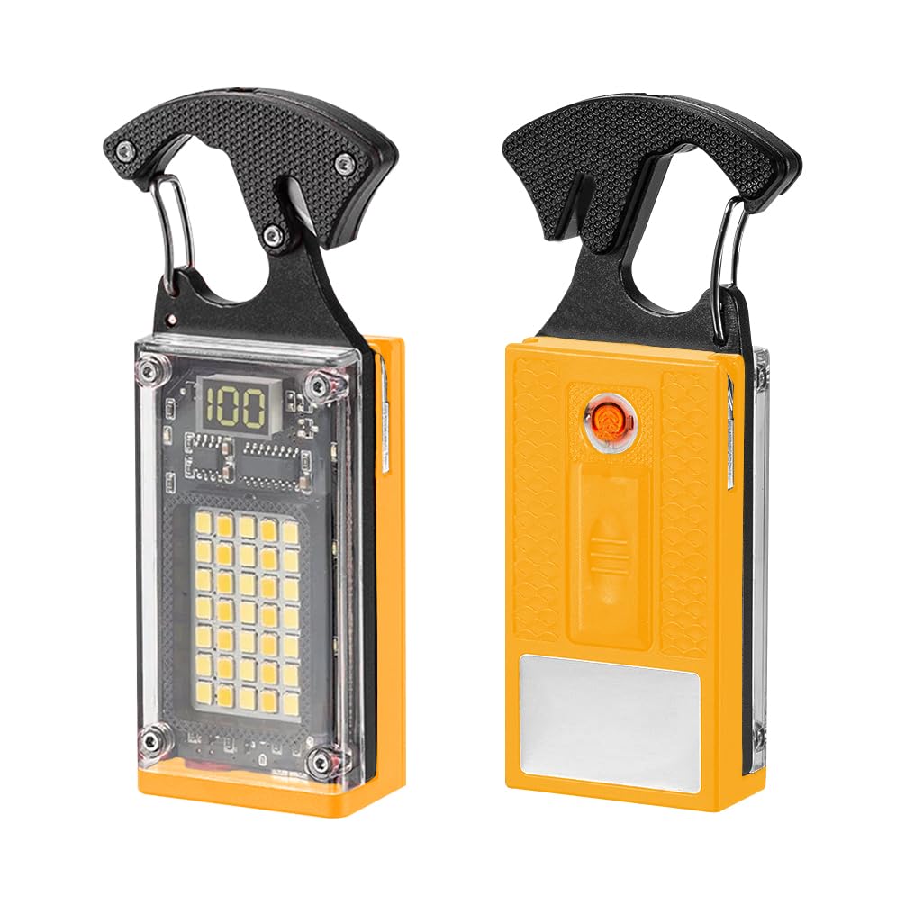 BY-J LED Small Flashlight, Keychain Light, COB Multi-Function Mini Work Light, 1000 Lumens Rechargeable, 8 Lighting Modes, Fire 
