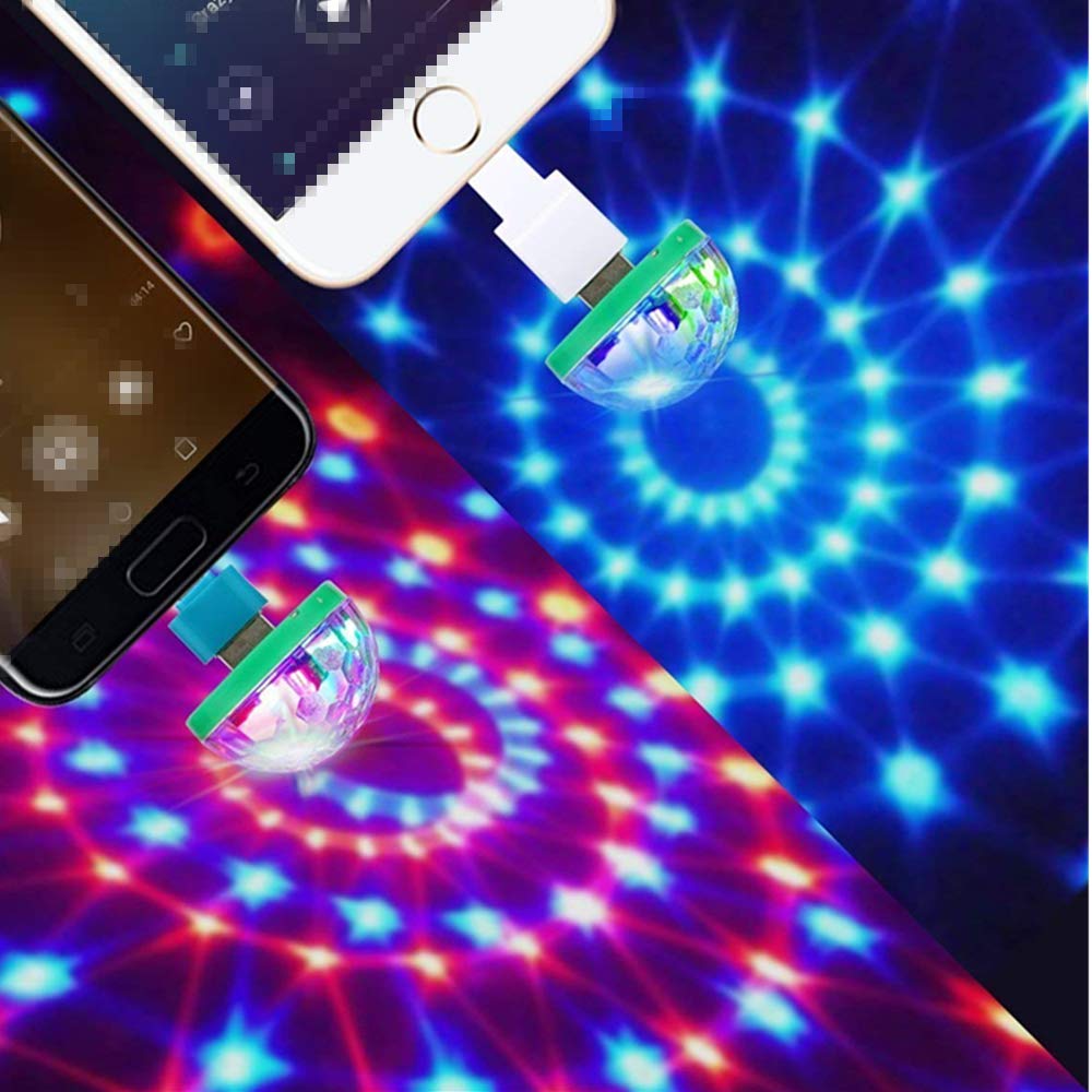 Boolian Usb Mini Disco Lights - 2 Pcs Stage Dj Magic Ball Lights For Parties & Events