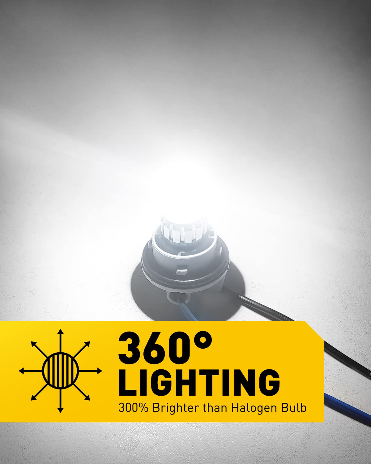 AUXITO 1156 LED Bulb, Super Bright, Low Power, Aluminum, White, Pack of 2, Model AUXITO-US6T1156W2-1214