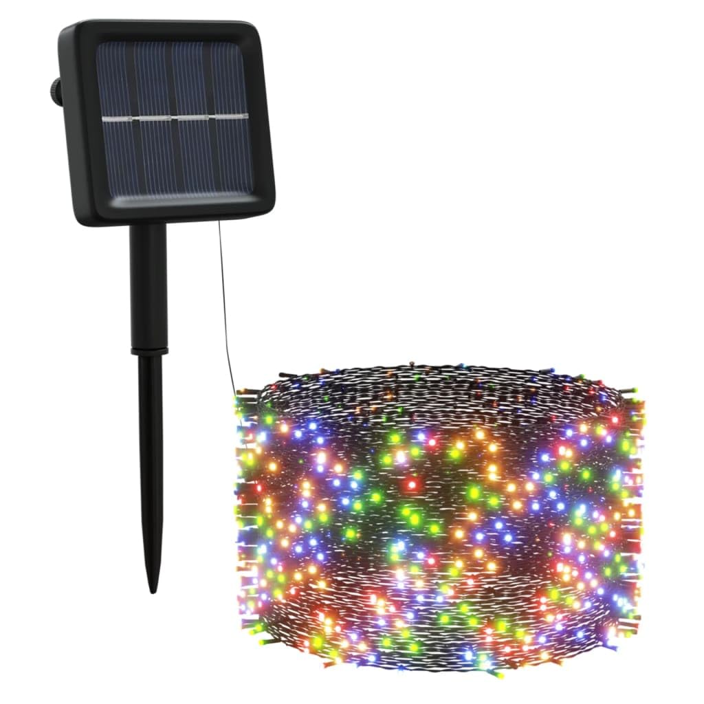 vidaXL Solar-Powered Fairy Lights for Indoors and Outdoors - Colorful Decorative String Light with 200 LEDs - 8 Lighting Modes -