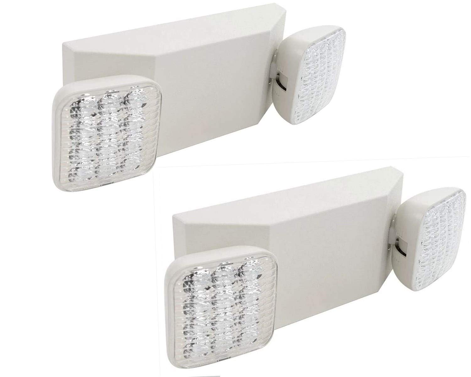 Litufine LED Emergency Lighting Fixtures with 2 Heads  Commercial Emergency Light with Battery Backup  UL 924 and CEC Qualified  120-277 Voltage (2-Pack)