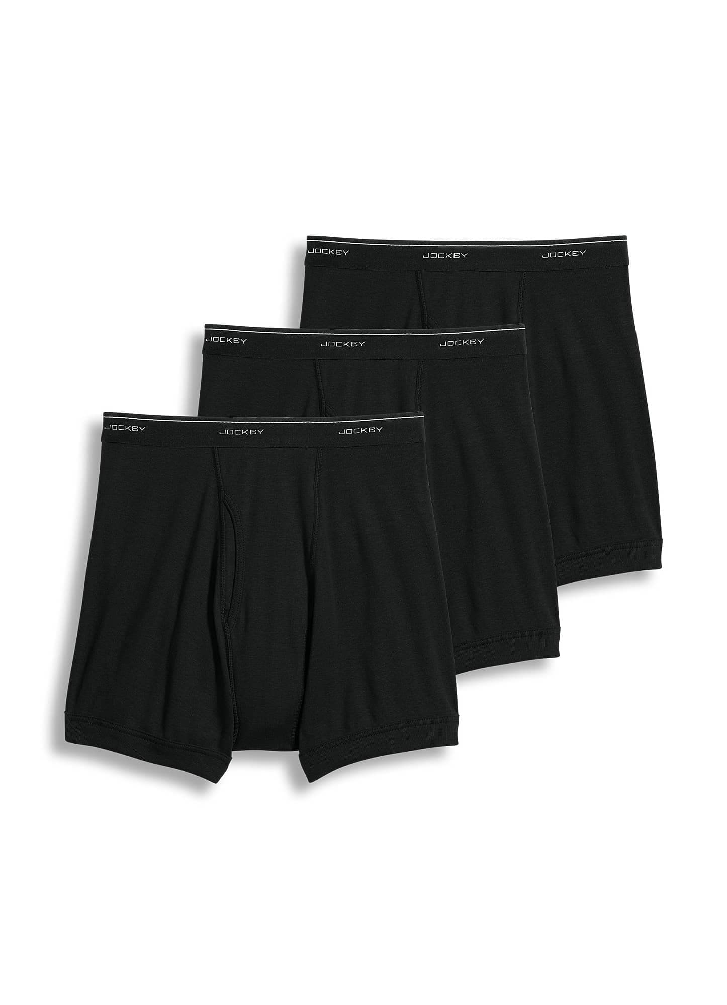 Jockey Mens Underwear classic 5 Boxer Brief - 3 Pack, Black, M