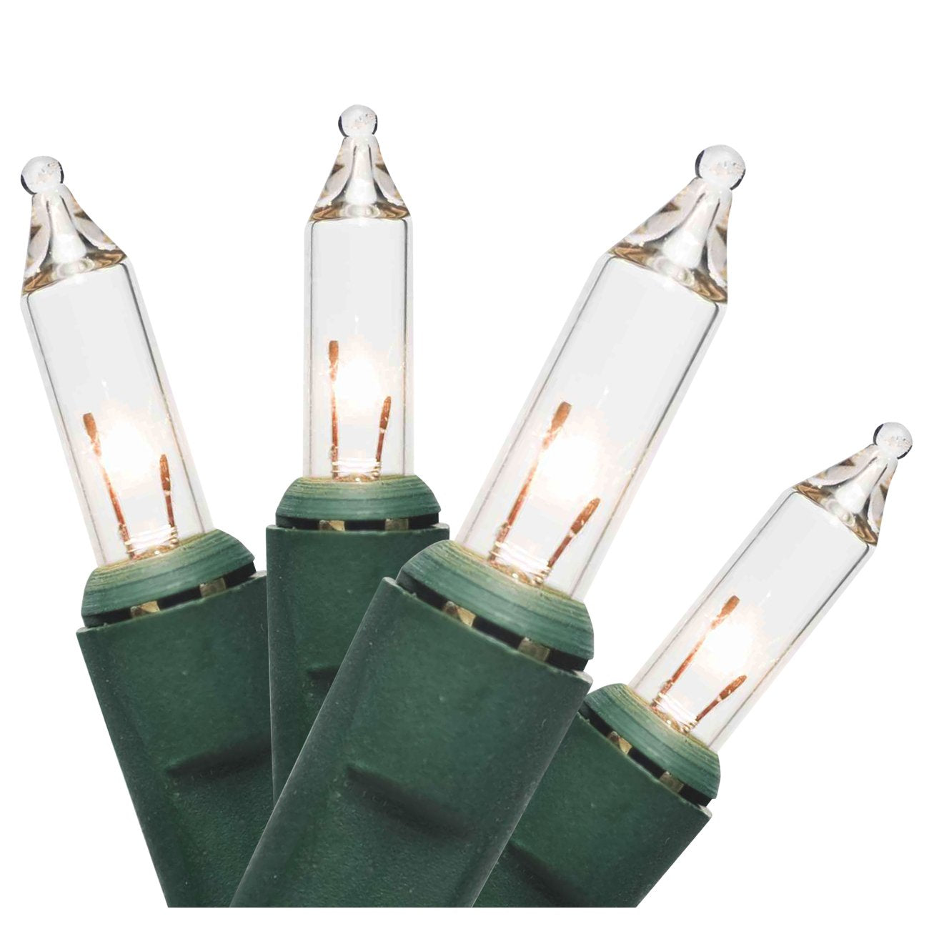 Brite Star 100 Count Professional Series Mini Light Set, White Wire, Green