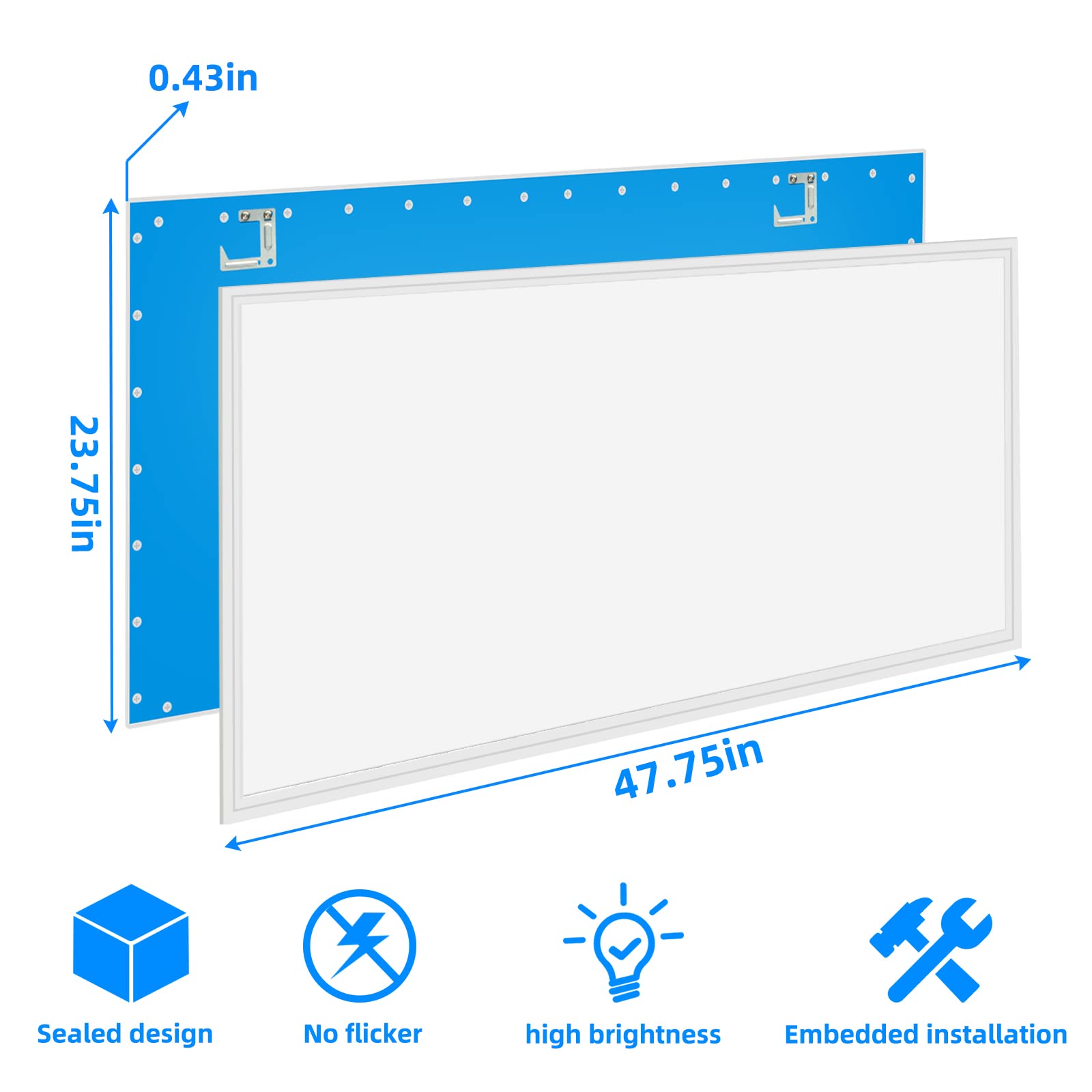 2X4 Led Flat Panel Light,4 Pack,7800Lm,5000K Flat Panel Led Drop Ceiling Light,0-10V Dimmable,110-277V,Etl Listed,Recessed Edge-