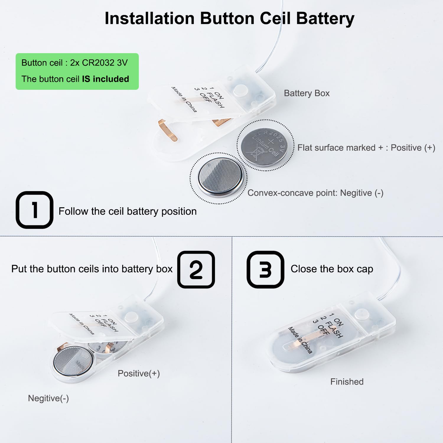 JUNWEN Short LED Strip Lights, Battery Powered, Warm White, 3.28ft, 2 Pack, Flexible Fairy Lights for DIY and Party Decorations