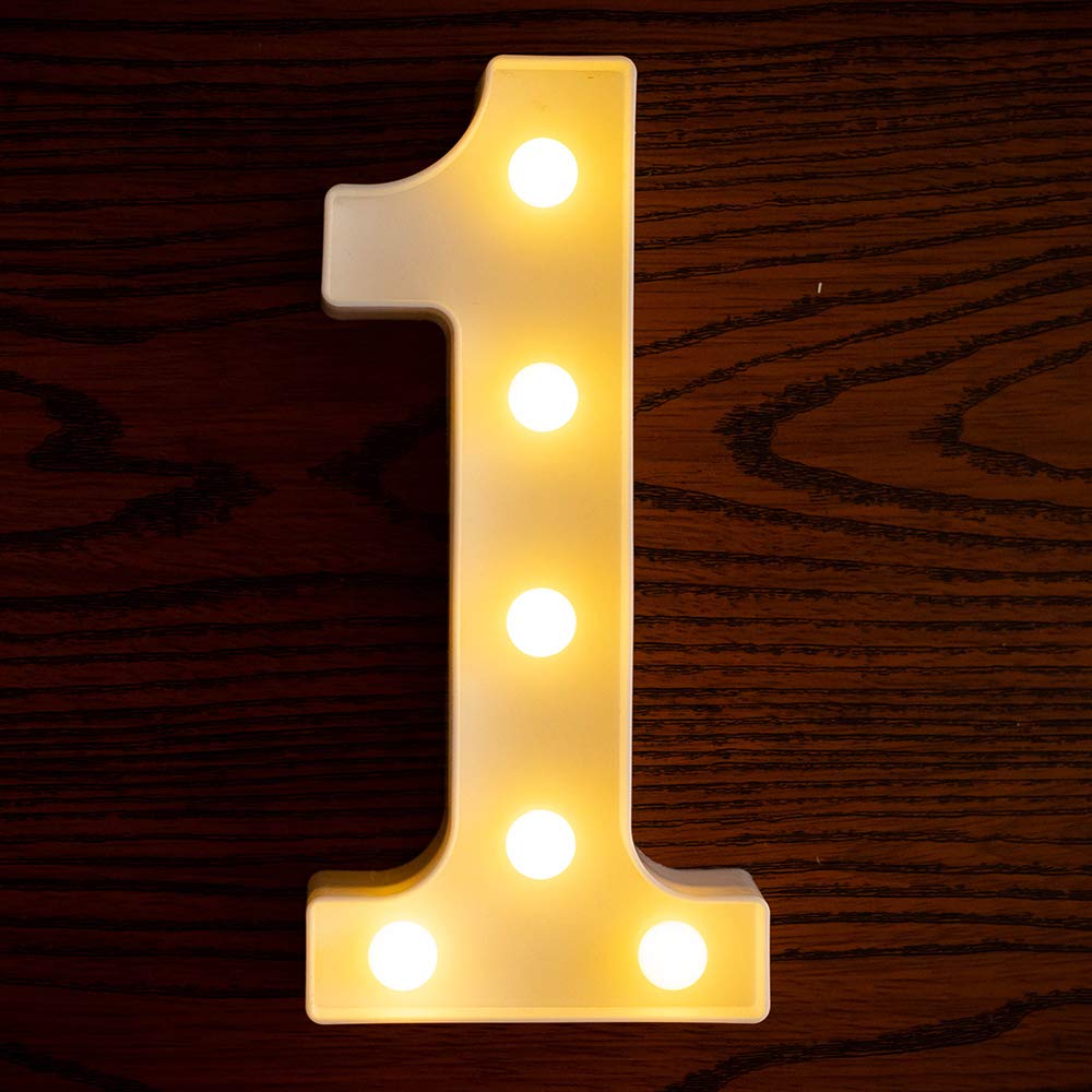 Yorulory LED Number Lights Sign Light Up Number Sign for Night Light Wedding Birthday Party Battery Powered Christmas Lamp Home Bar (1)