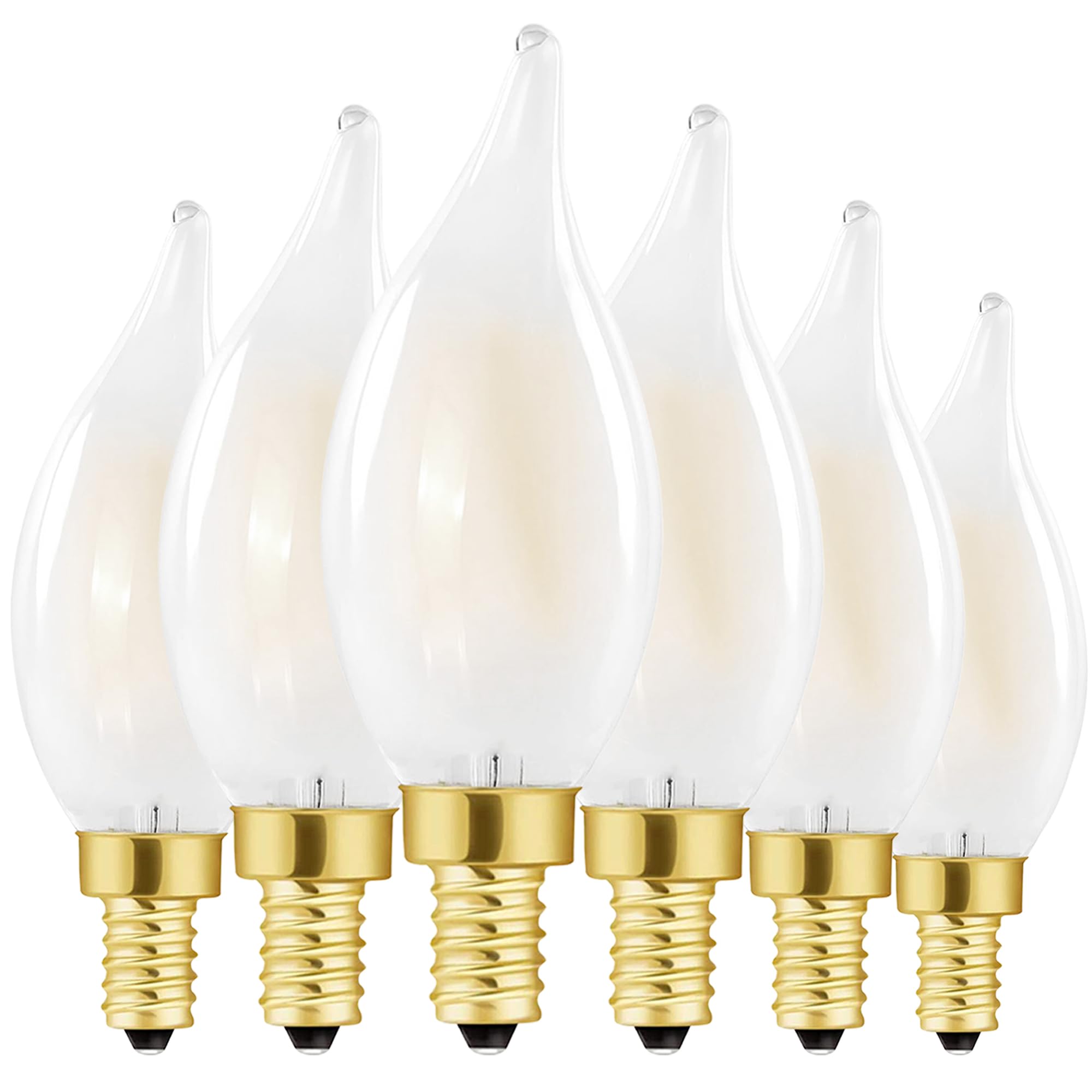 Homosum Chandelier Light Bulbs 40 Watt, Dimmable Frosted Candelabra Led Bulbs,4W Equal 40W, Neutral White 4000K, E12, 400Lm,Ac12