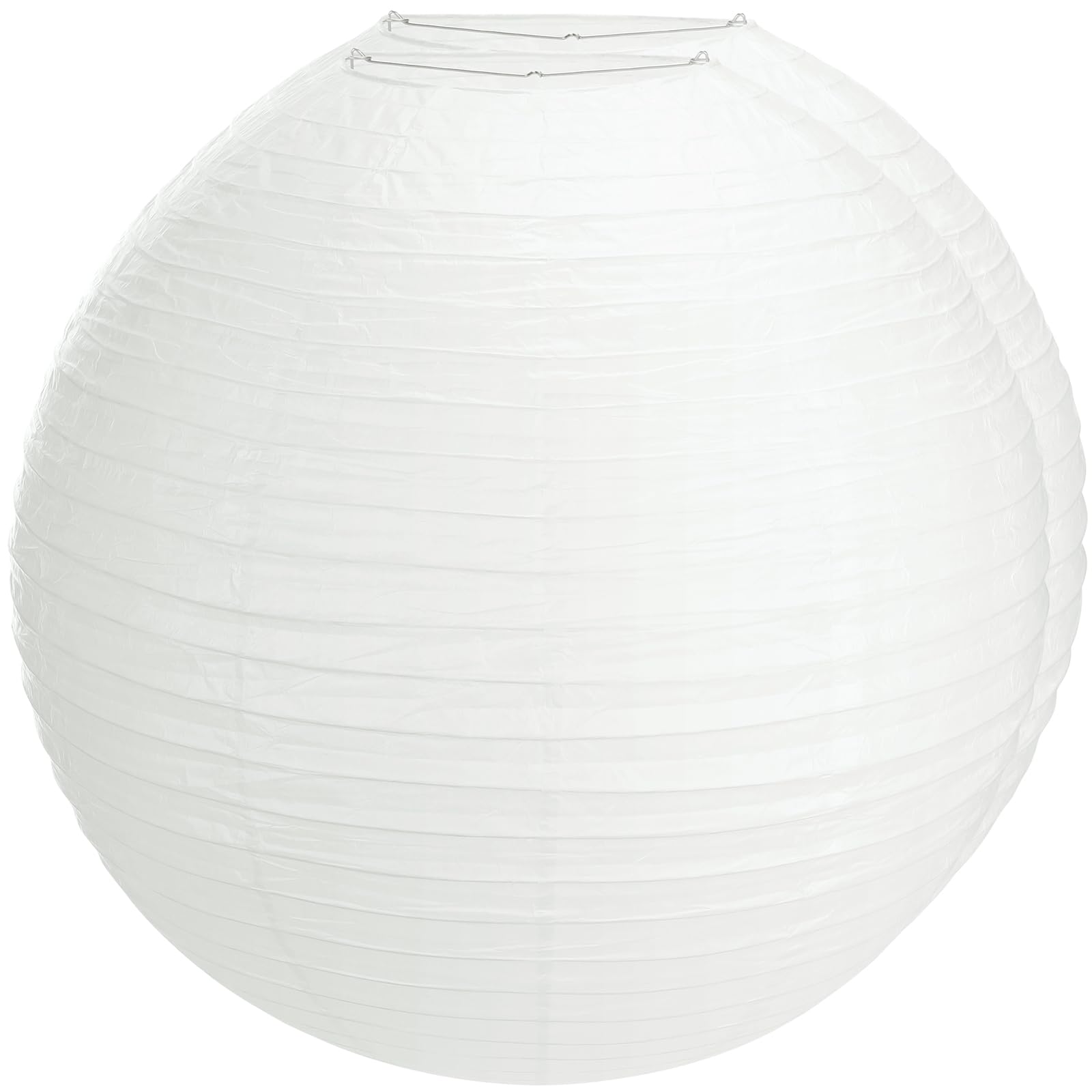 Lanties 30in Jumbo Round White Paper Lanterns - 2 Pcs Hanging Ball Luminary for Wedding, Bridal Shower, Birthday Decoration