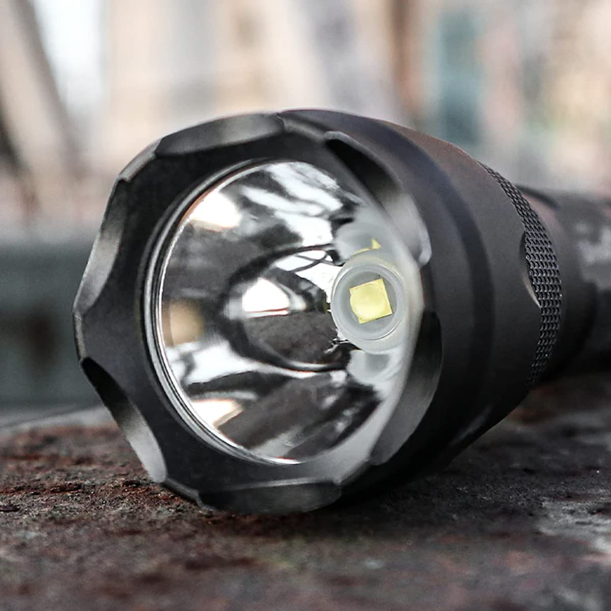 ULTRAFIRE WF-502B Mini LED Flashlight - 1000 Lumens, 5 Modes, Waterproof, Black, Portable Tactical EDC Torch (Battery Not Included)
