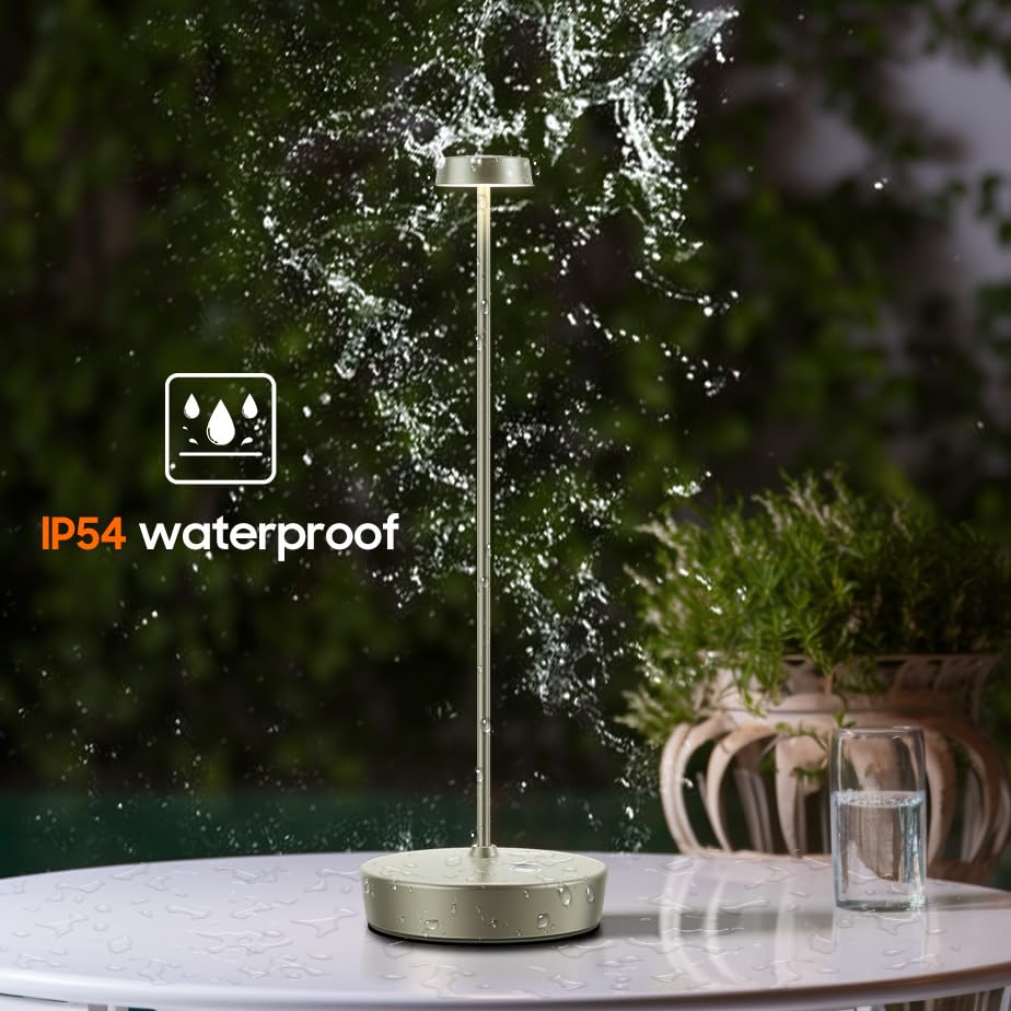 Sikevht Cordless Led Table Lamp 2Pack - Rechargeable, Dimmable, Portable Metal Light For Indoor/Outdoor