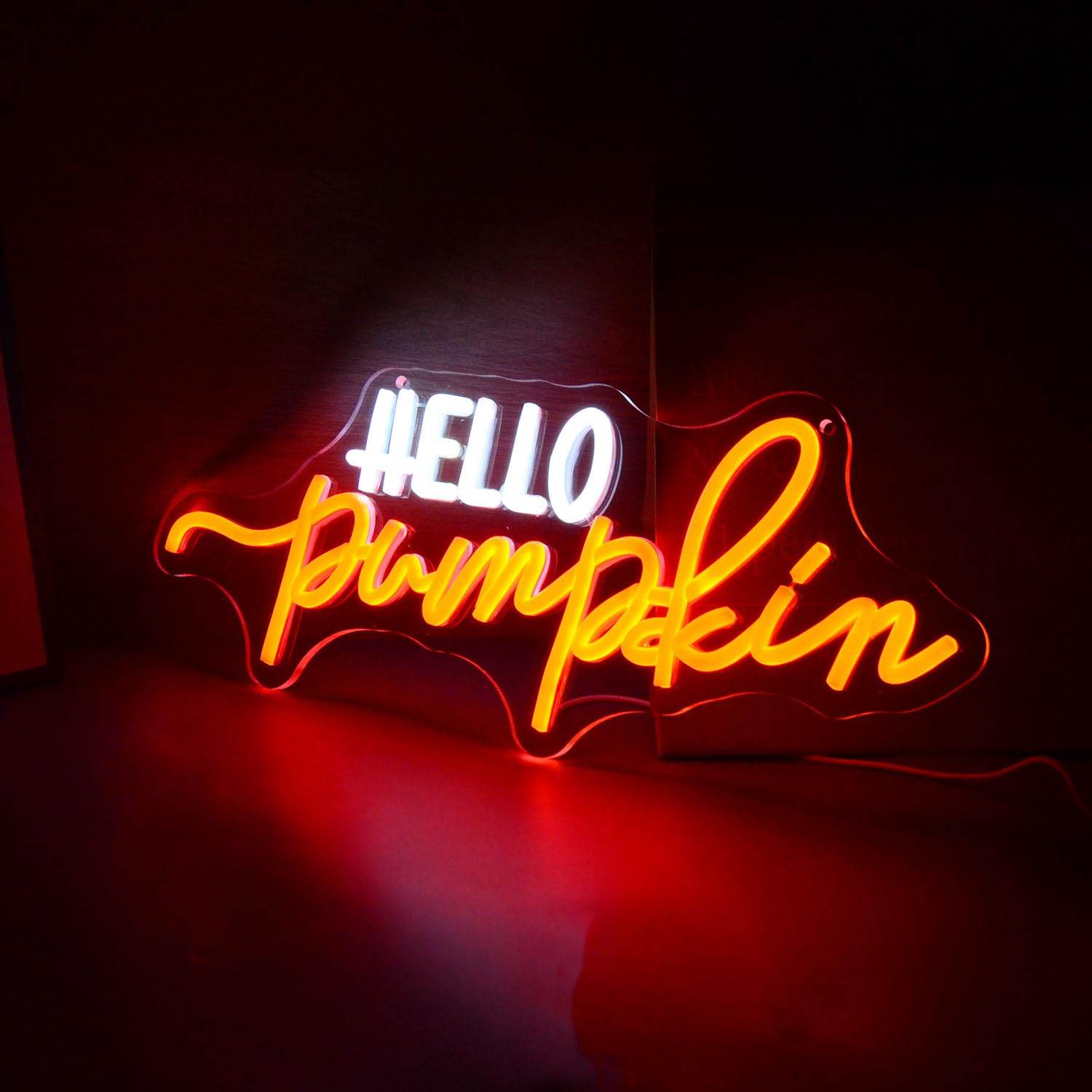 Hello Pumpkin Neon Light Sign Fall Led Wall Decor With Glowing Orange Pumpkin Neon Signs For Autumn Thanksgiving Halloween Or Spooky Party Decoration - Home Bar Caf? Window Light
