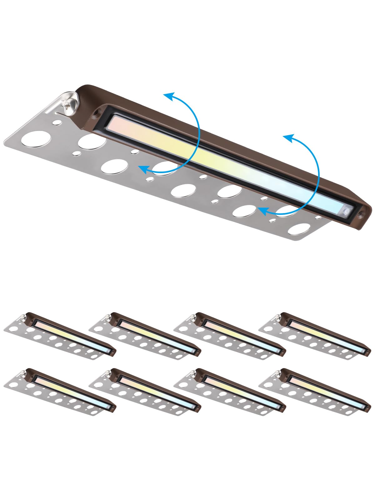 LEONLITE 8-Pack Hardscape Lighting Low Voltage LED 12 Inch 5CCT Die-casted Aluminum Model 70578