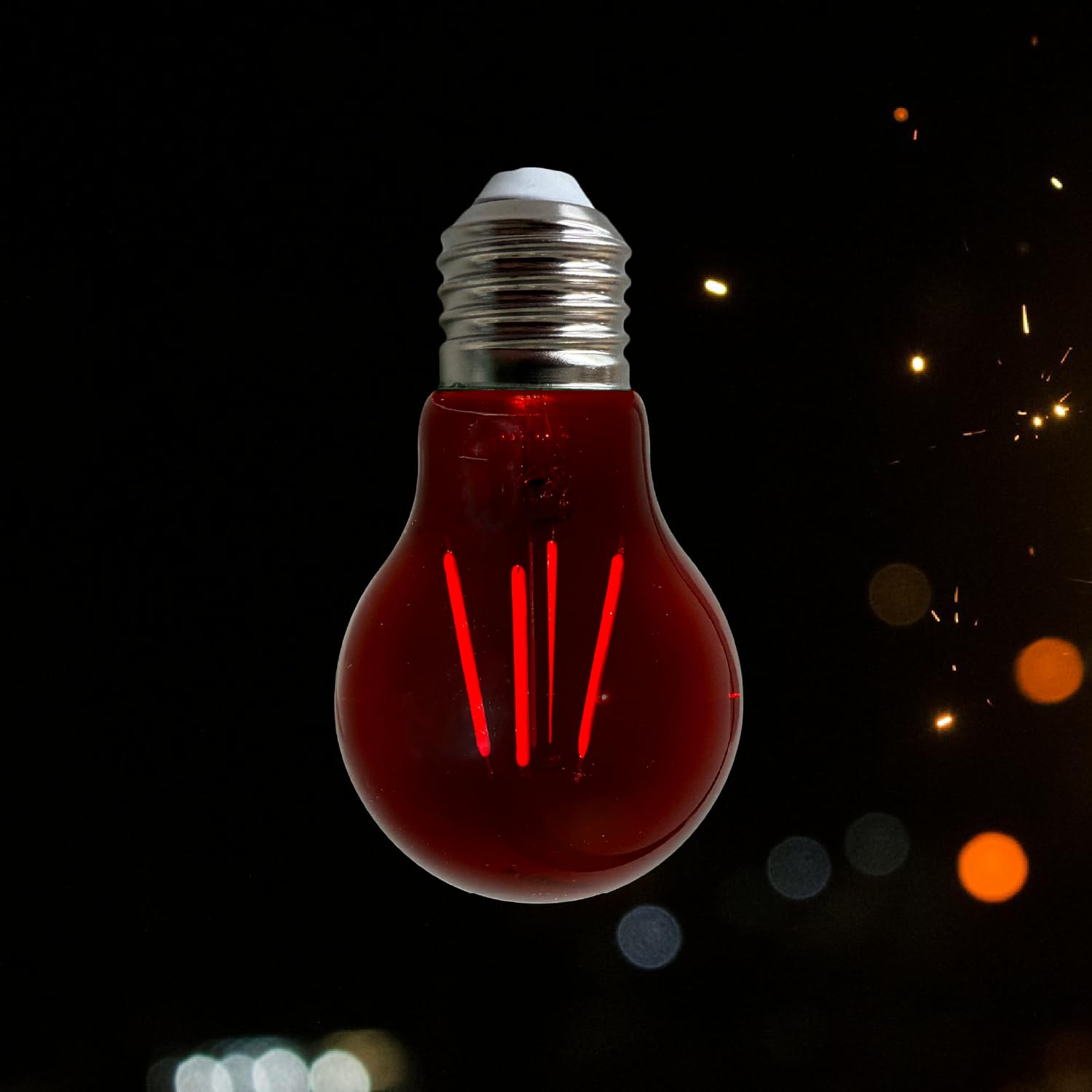 Whfialux A19 Edison Led Red Filament Light Bulbs, 4W, Red Colored Glass, E26 Base, Indoor, Outdoor, Porch, Decoration, Party, Ho