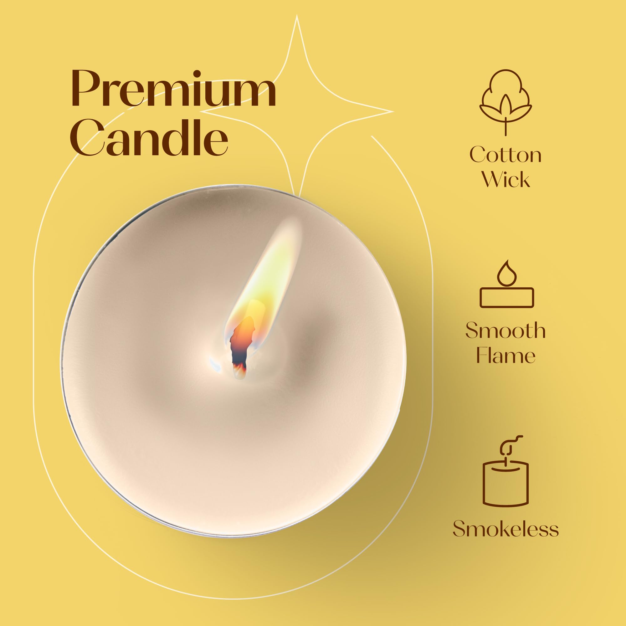 Beige Scented Tealight Candles - Pack Of 12 Scented Tea Light Candles With Long Lasting Aromas - Cotton Blossom Fragranced Beige Tealight Candles - 4 Hour Burn Time