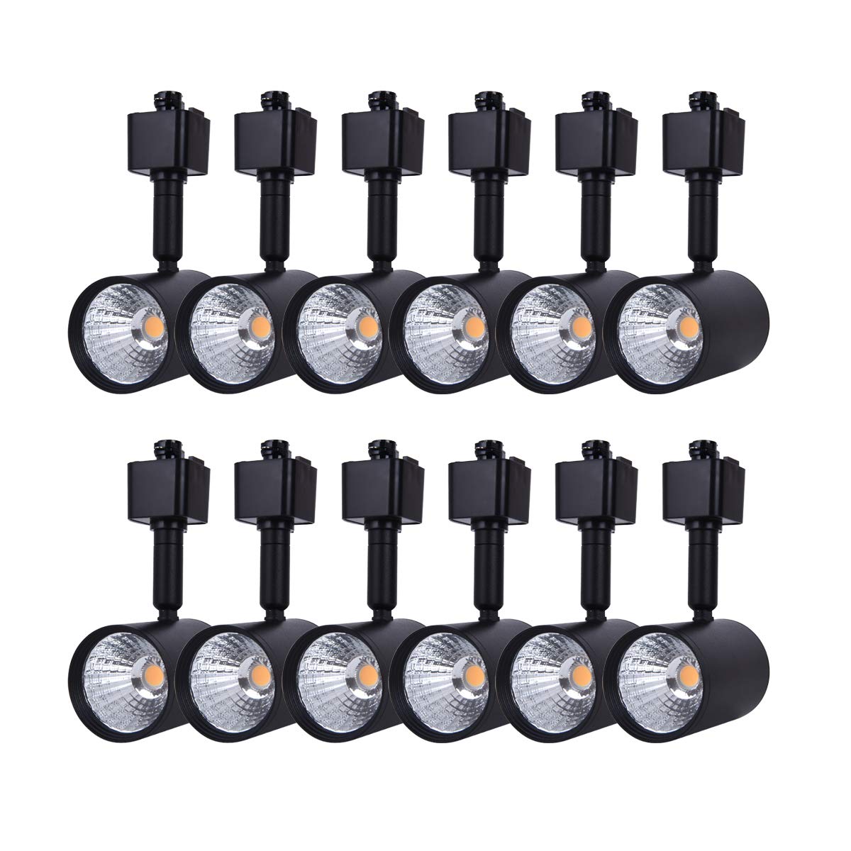 Mirrea 12 Pack Led Track Lighting Heads, 6.5W 3000K Warm White, H Type Rail Ceiling Spotlight