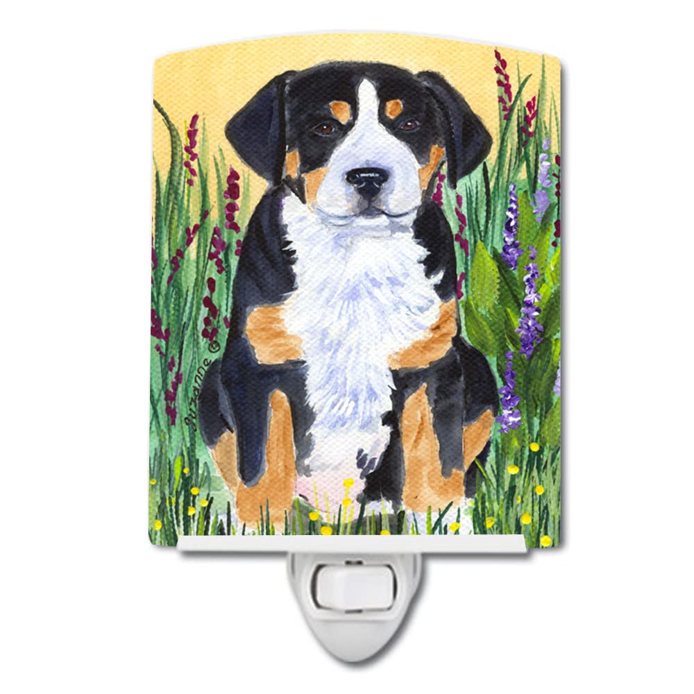 Carolines Treasures Ceramic Night Light, Greater Swiss Mountain Dog, UL-Certified, 6in x 4in, Multicolor, Model SS8217CNL