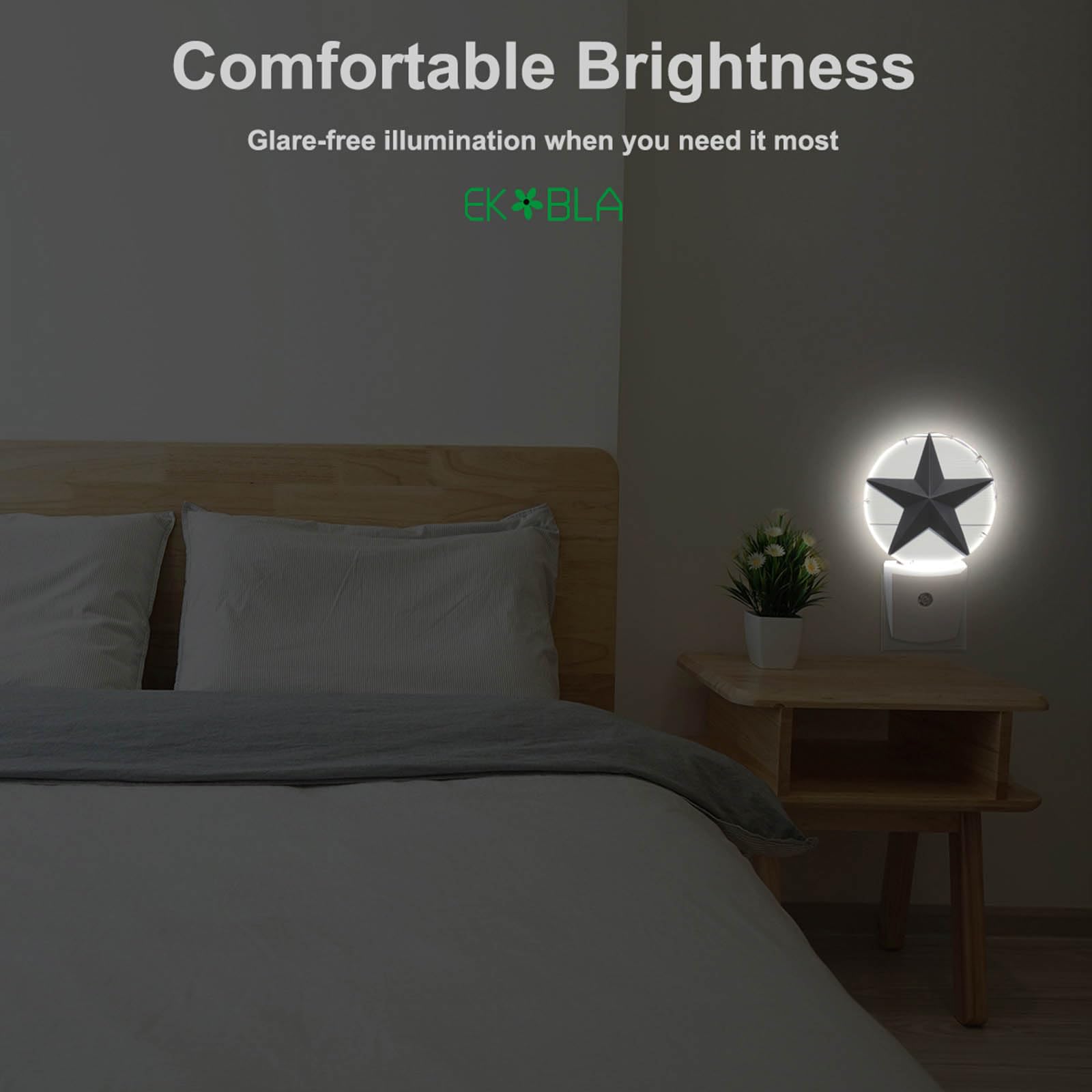 Ekobla Texas Star Night Lights Plug Into Wall Vintage Western Style Retro Star American Led Night Lamp With Dusk To Dawn Sensor