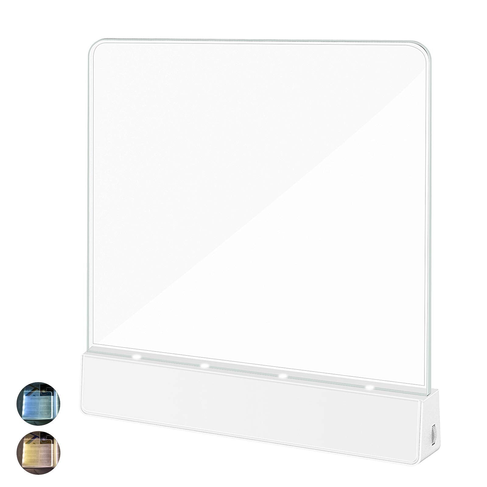 Deelessgz Book Light,Battery Powered Flat Plate Led Book Lamp,Brightness Adjustable,2 Color Temperature,Kids Book Light For Reading In Bed At Night Clip On Book Lovers Gifts (White)