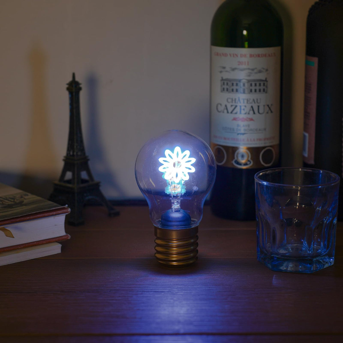 Fengrun Flower Cordless Battery Powered Light Bulb, Rechargeable Light Bulb LED Table Lamp for Home Parties Activity Decor