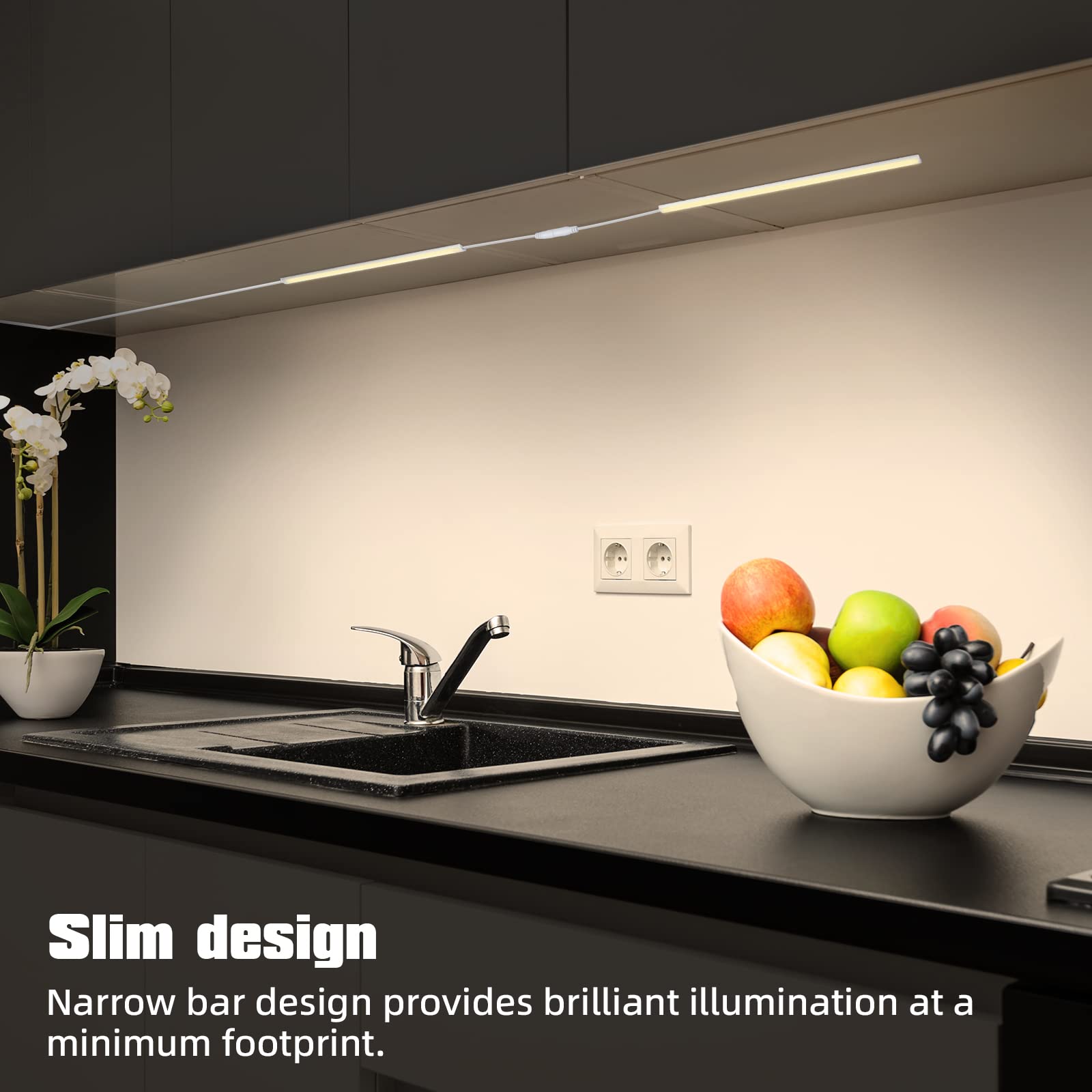 Jusjubr Under Cabinet Led Lights, Dimmable Under Cabinet Lighting, 4 Pack Led Lights For Kitchen Under Cabinet, Under Counter Li