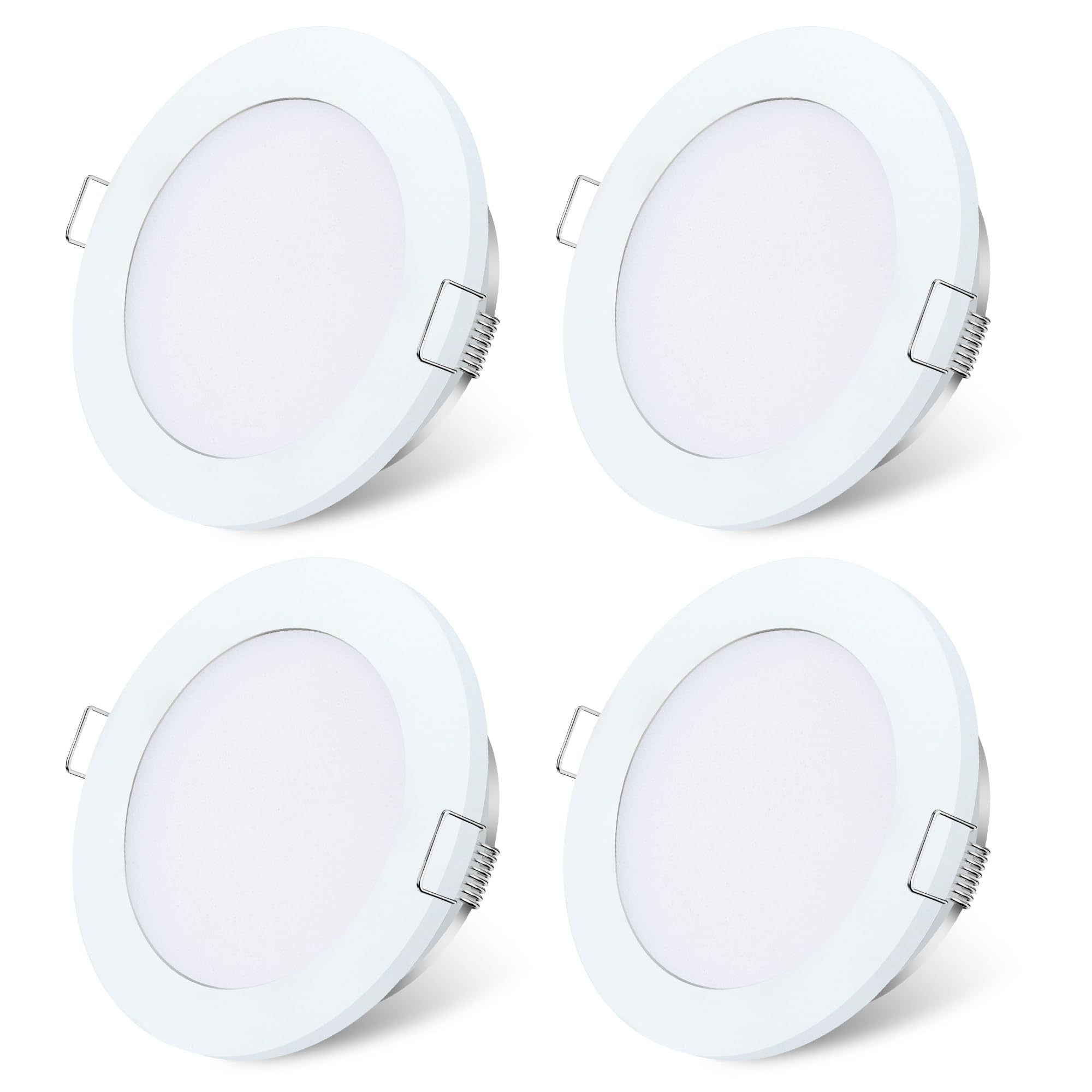 Gzv Rv Puck Light  Rv Led Recessed Ceiling Lights  Dc 12V Led Light For Under Cabinet Camper Van Truck Motorhome Interior Lighting  4 Pack (3000K With White Finish Warm Light)