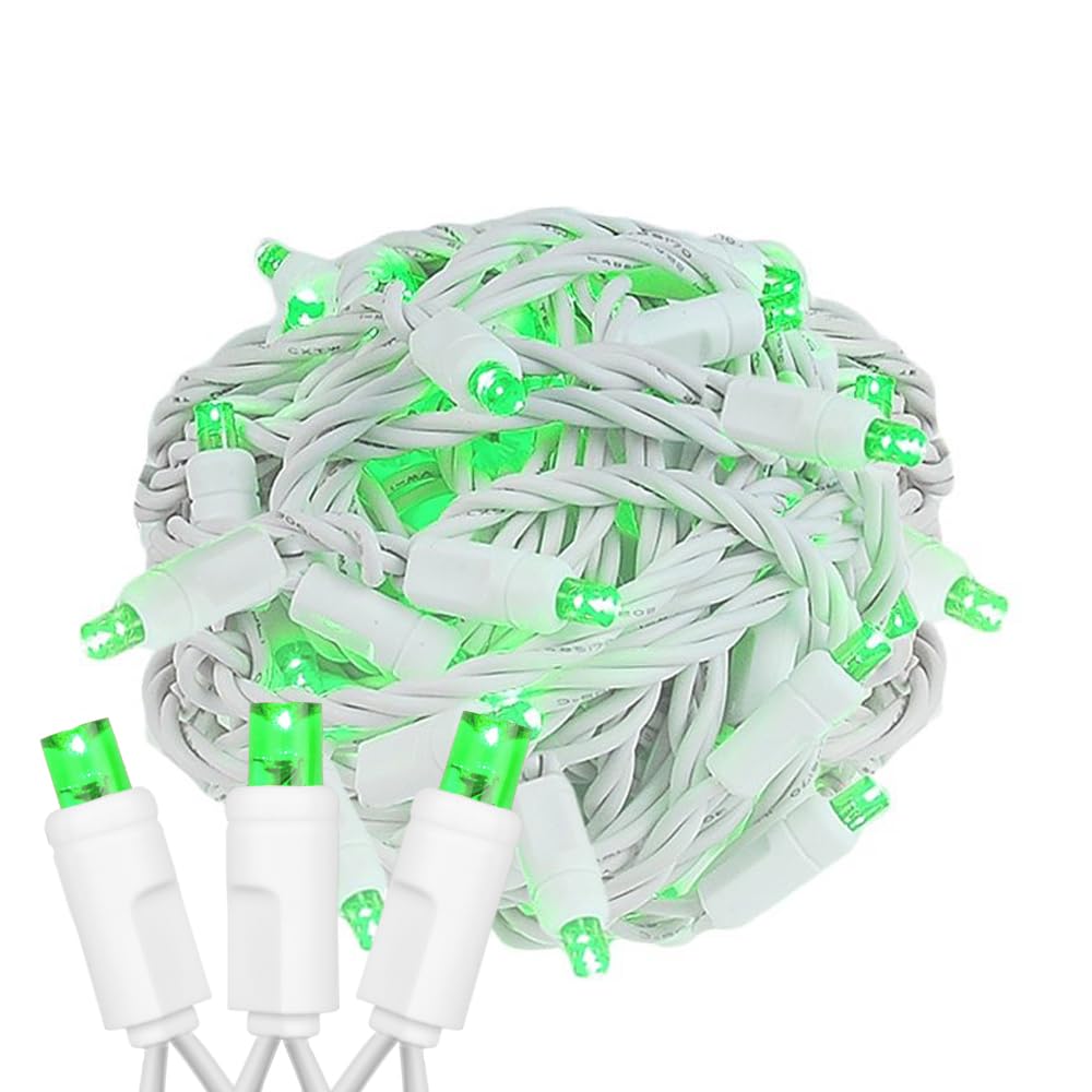 Novelty Lights LED Mini Light Set, 50 Count, 25 Feet, Green, Copper Wire, Outdoor Wedding Patio String Lights