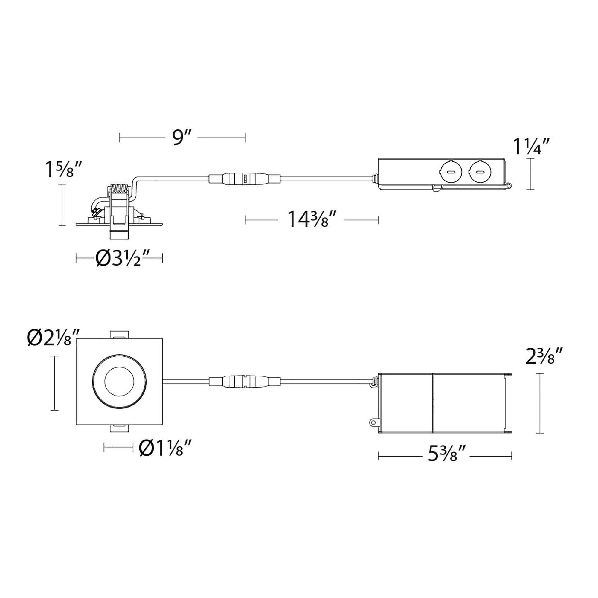 Wac Lighting, Lotos 2In Led 1-Light Square Adjustable Recessed Kit 3000K In White