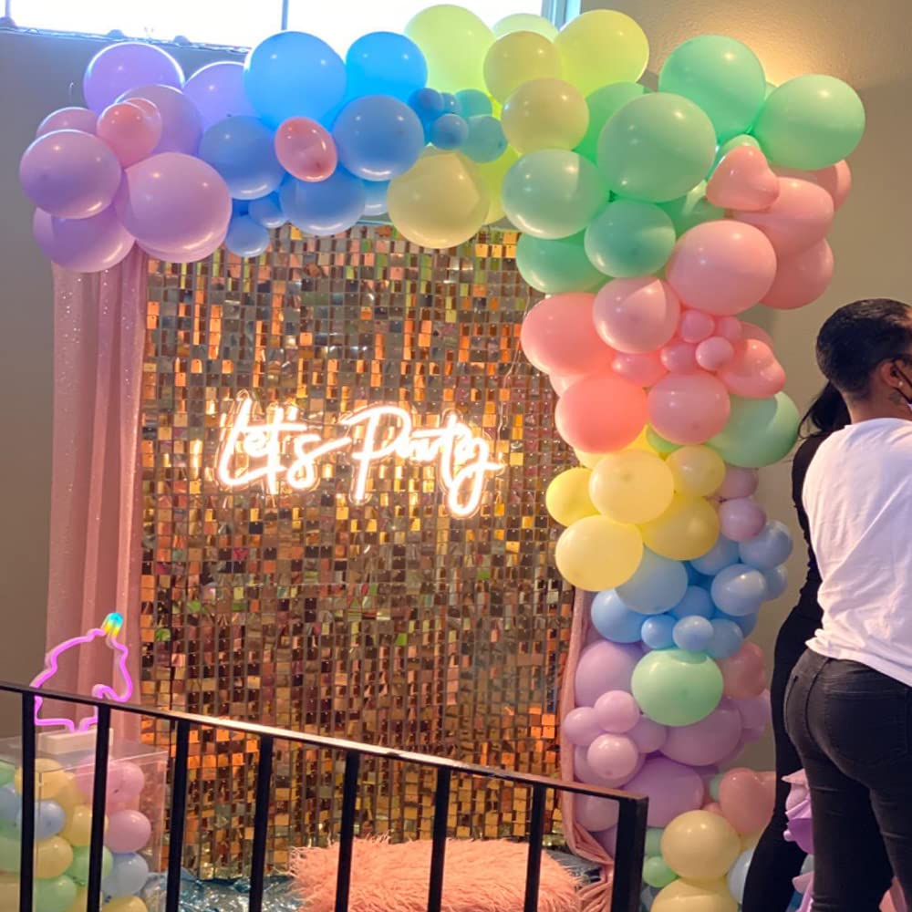 DIVATLA Lets Party Neon Sign for Party Decor, Large 23X10 Light Up Lets Party LED Signs for Birthday, Prom, Wedding, Celebratio