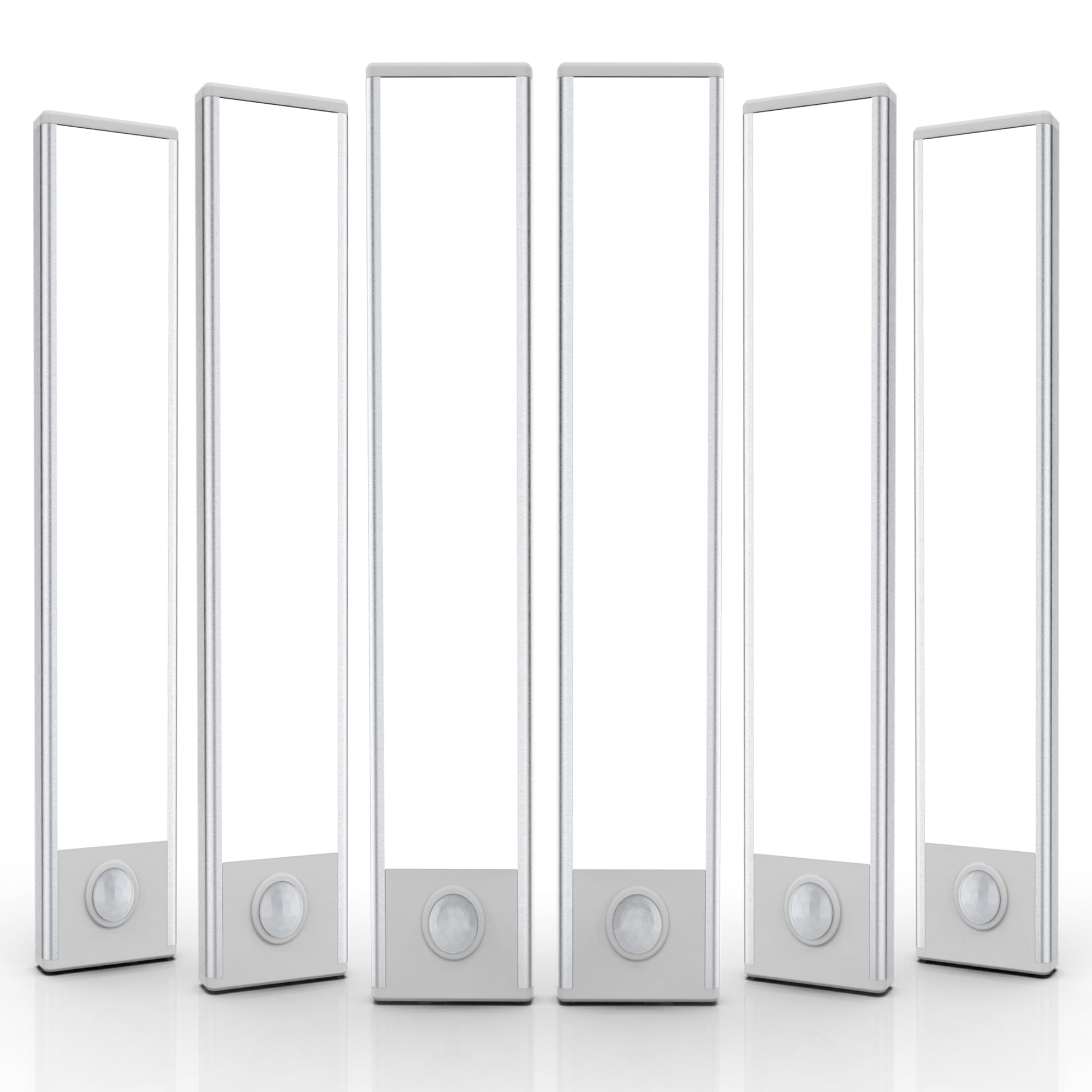AVEVA 6 Pack Under Cabinet Lights, 50 LED Motion Sensor, 12 Inch, Battery Operated, White Light, Model AVEVA-01