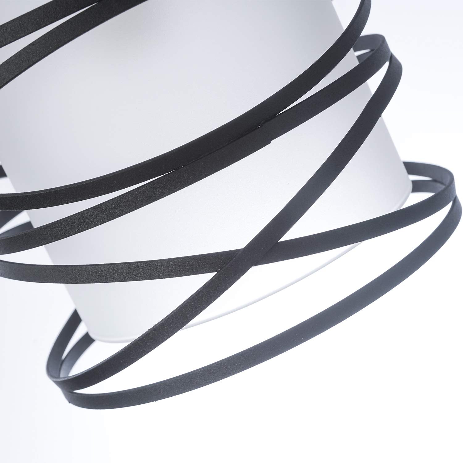 Fisgoni 3-Pack Modern Mini Pendant Light Fixture Kitchen Island Pendant Lighting 6.3''Matte Black Spiral Cage And Handblown Fros