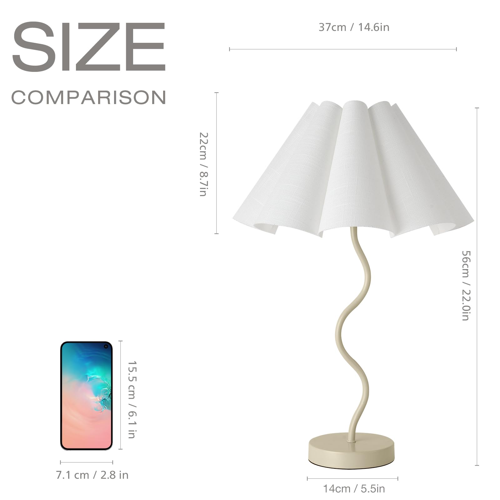Kunjoulam Small Table Lamp, Bedside Nightstand Lamp With Adjustable Beige Lampshade Black Base, Morden Mini Desk Lamp For Bedroo