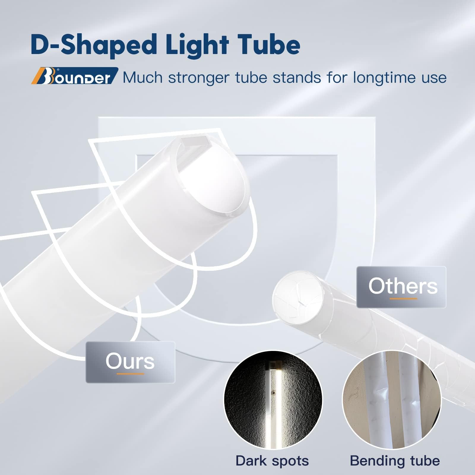 BBOUNDER LED Shop Light, 10 Pack, 4400 LM, 6500K Cool Daylight, 4 FT, Black, Surface + Suspension Mount