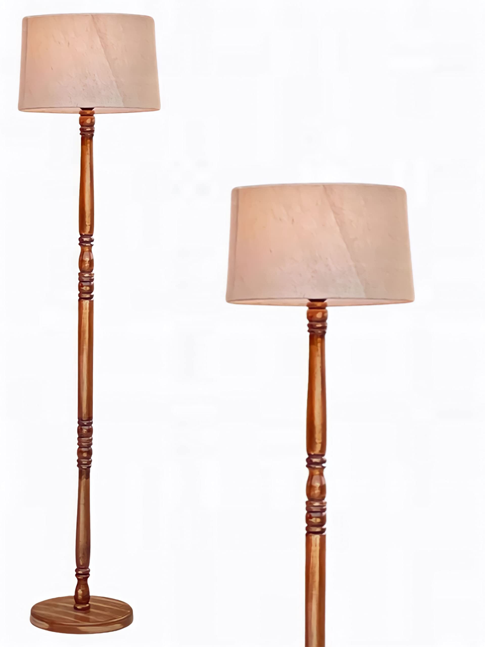 DARKROOM LIGHT Floor Lamp For Living And And Bedroom, Khadi Drum Designer Wooden Floor Lamp For Home Decor Floor Lamp (Khadi, Me