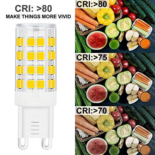 SumVibe G9 LED Bulb 5W Replacement, Daylight White 6000K, 420LM, 12-Pack, Non-Dimmable, Ceramic Base
