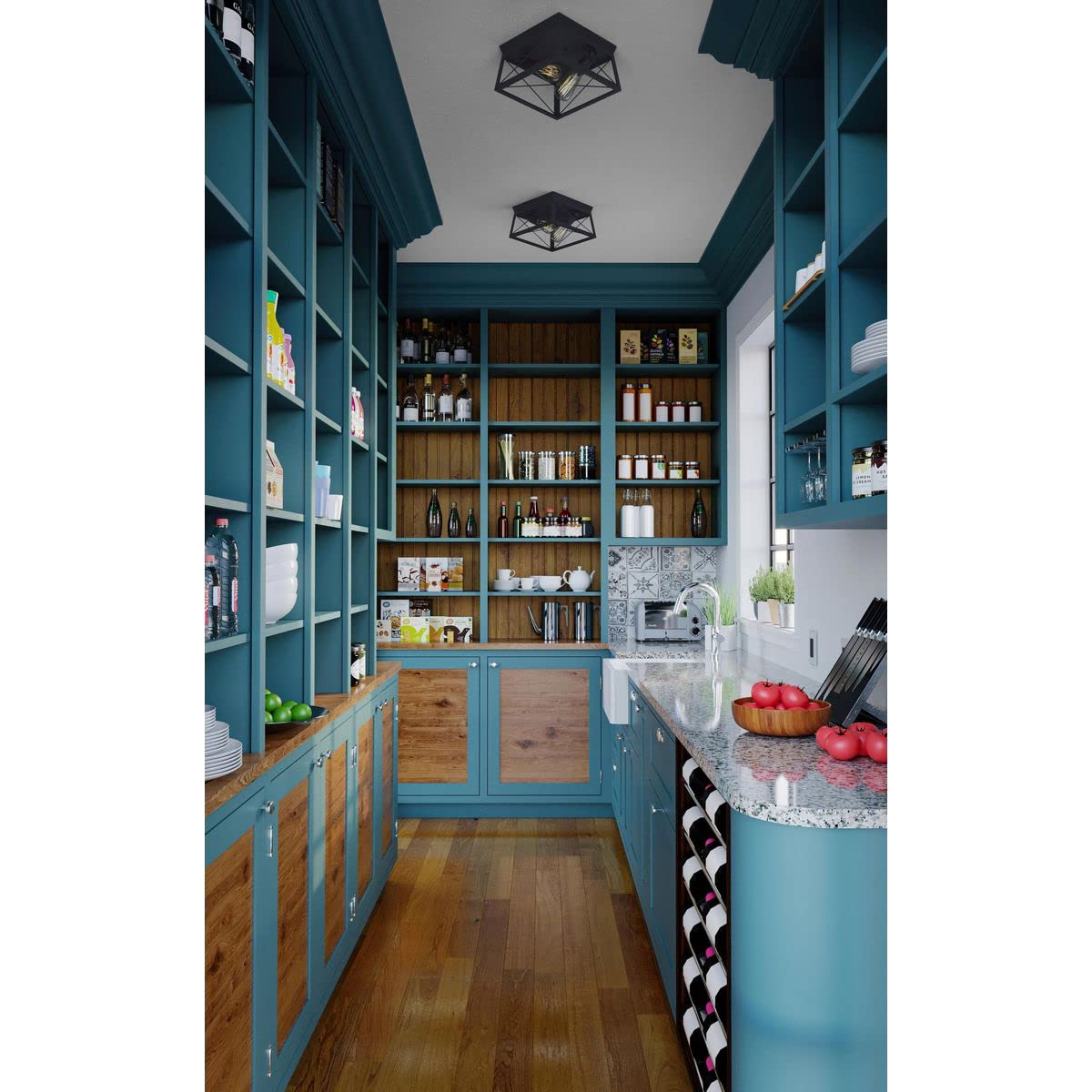 Progress Lighting P350039-031 Briarwood Collection Farmhouse Flush Mount Ceiling Light, 2-Light, Textured Black