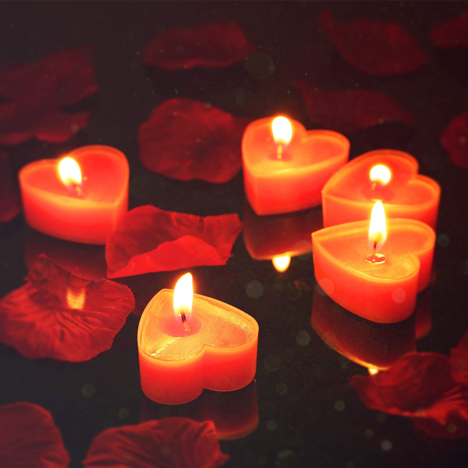 Nuanchu 18 Pieces Valentines Day Heart Shape Candles Tealights Candle Love Tea Light Candles for Wedding Table Centerpiece Dinn
