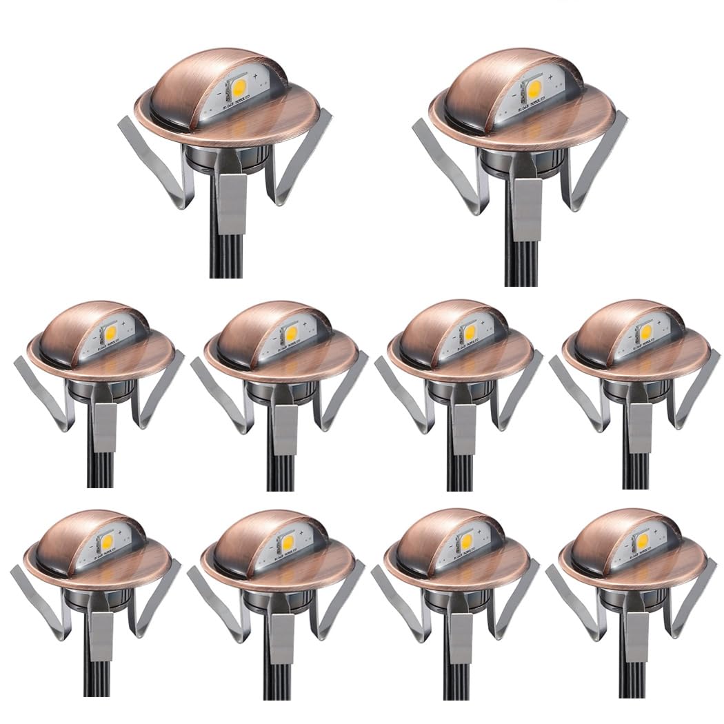 FVTLED 20pcs Low Voltage LED Deck Lights kit F1.38 Outdoor Garden Yard Decoration Lamp Recessed Landscape Pathway Step Stair War