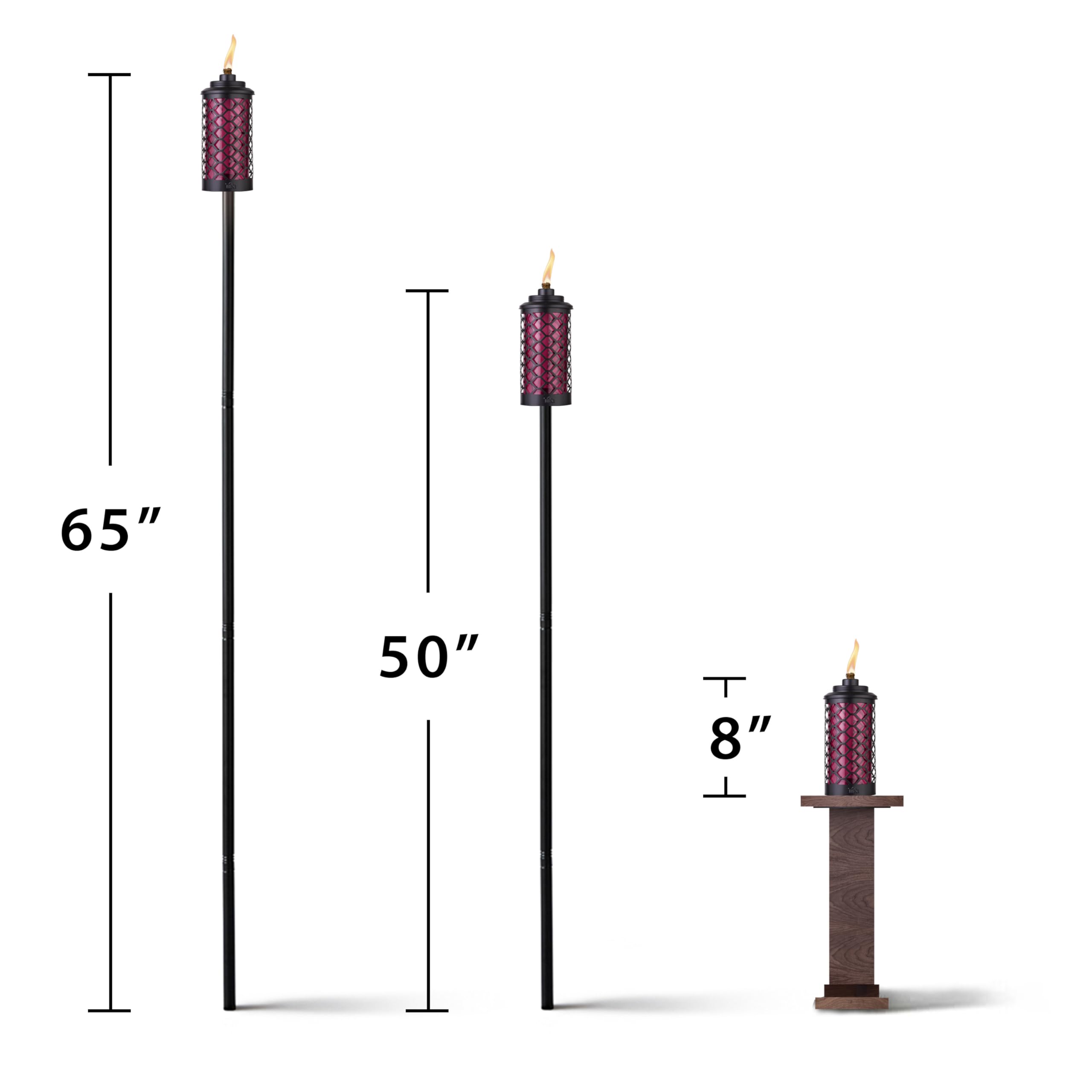 Tiki Convertible 65 Honeycomb Glass Torch - Burgundy Outdoor Decorative Lighting For Patio, Lawn & Backyard D  Cor | Weather-Res