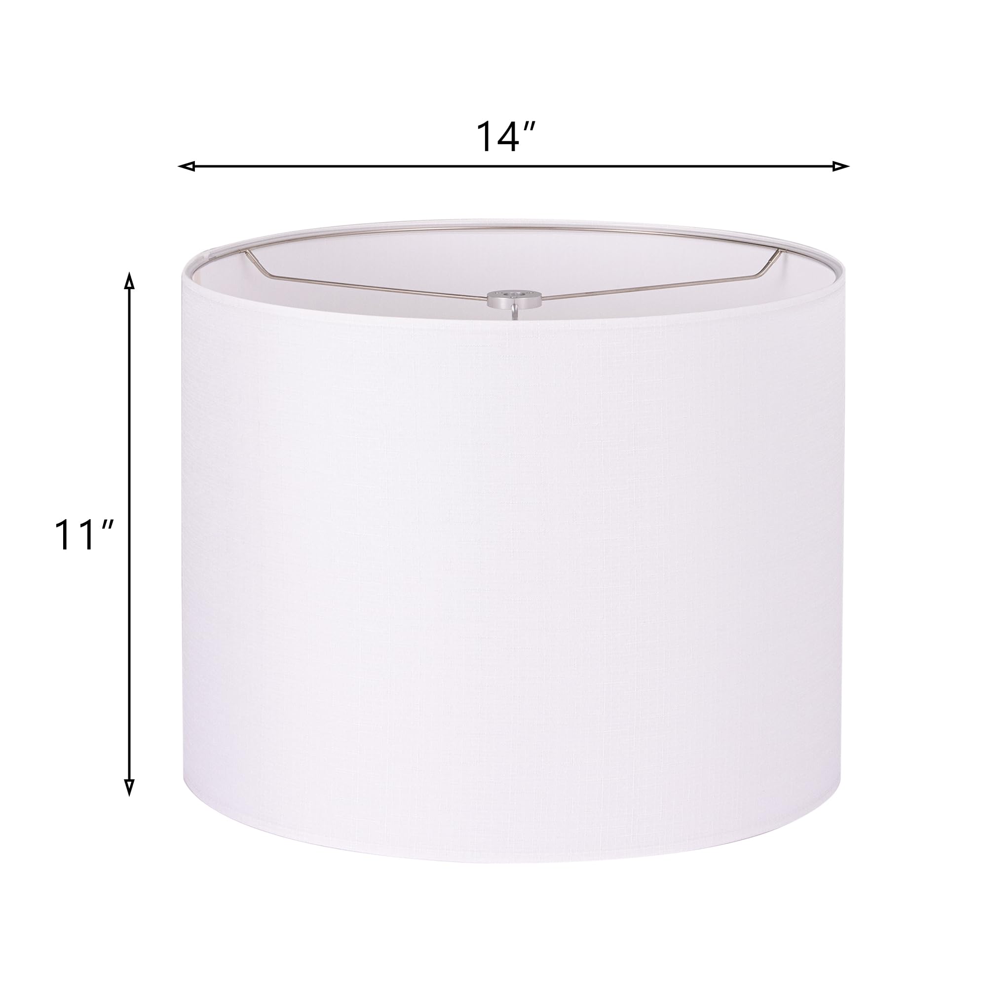 Wellmet 14''X14''X11'' Assembly Required Lampshade For Table Lamp, Bedside Lamp, Floor Lamp, Fabric Drum Lampshade Classic Moder