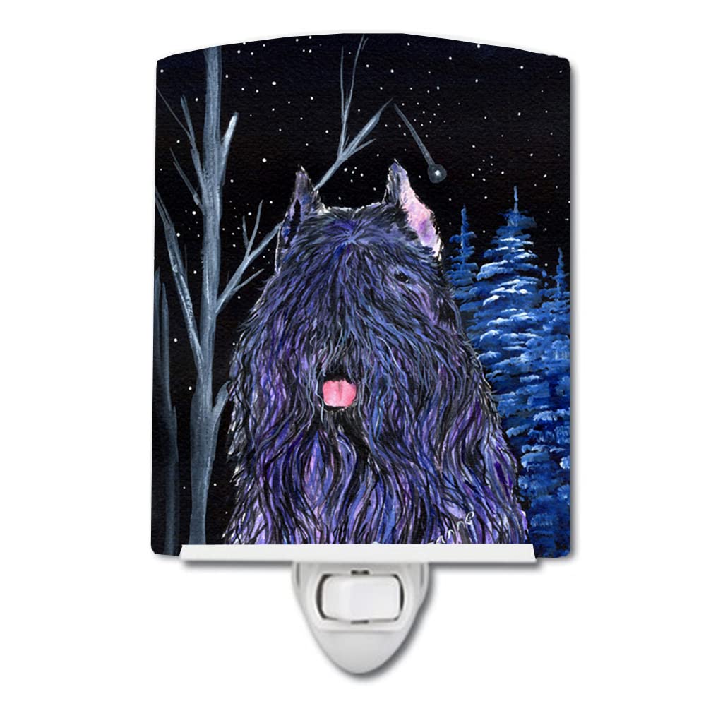 Carolines Treasures Night Light - Starry Night Bouvier des Flandres, Ceramic, UL-Certified, 6x4x3in, Multicolor, Model SS8394C