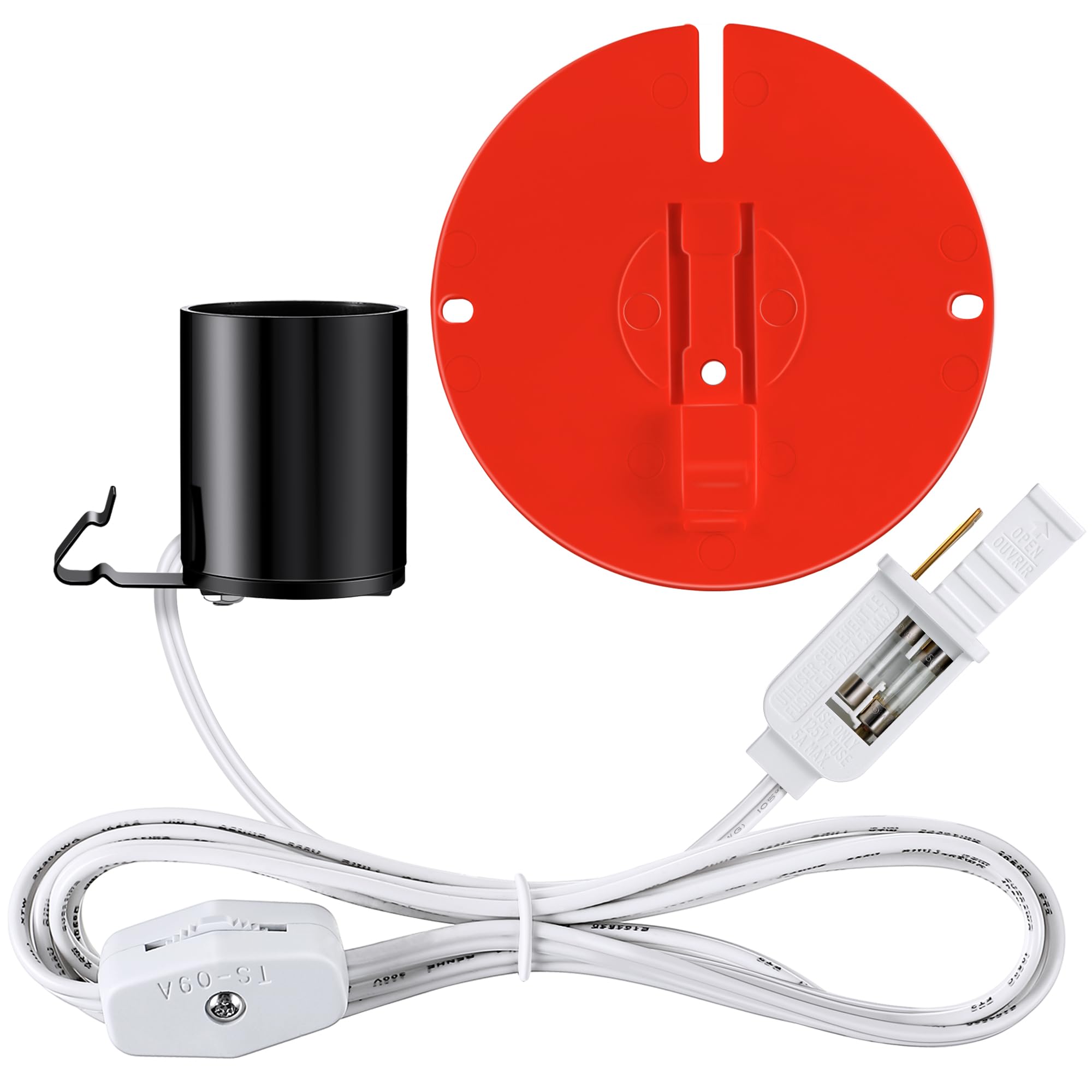 Meonum 1 Pack Blow Mold Light Kit Replacement for MB48, E26 E27 Medium Base Single Light Cord Kit w/Switch, for Blow Mold Plasti