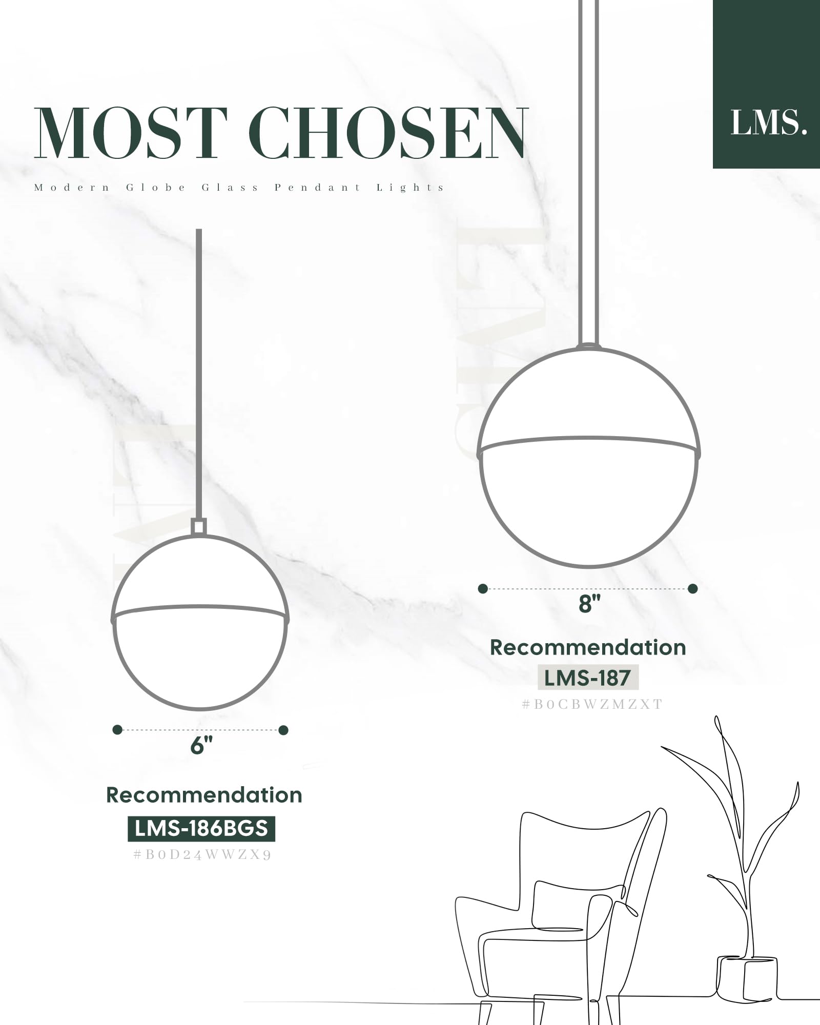 Lms Modern Pendant Lights, Matte Black Kitchen Island Pendant Light Fixtures, Adjustable Hanging Rod Ceiling Light For Dining Ro