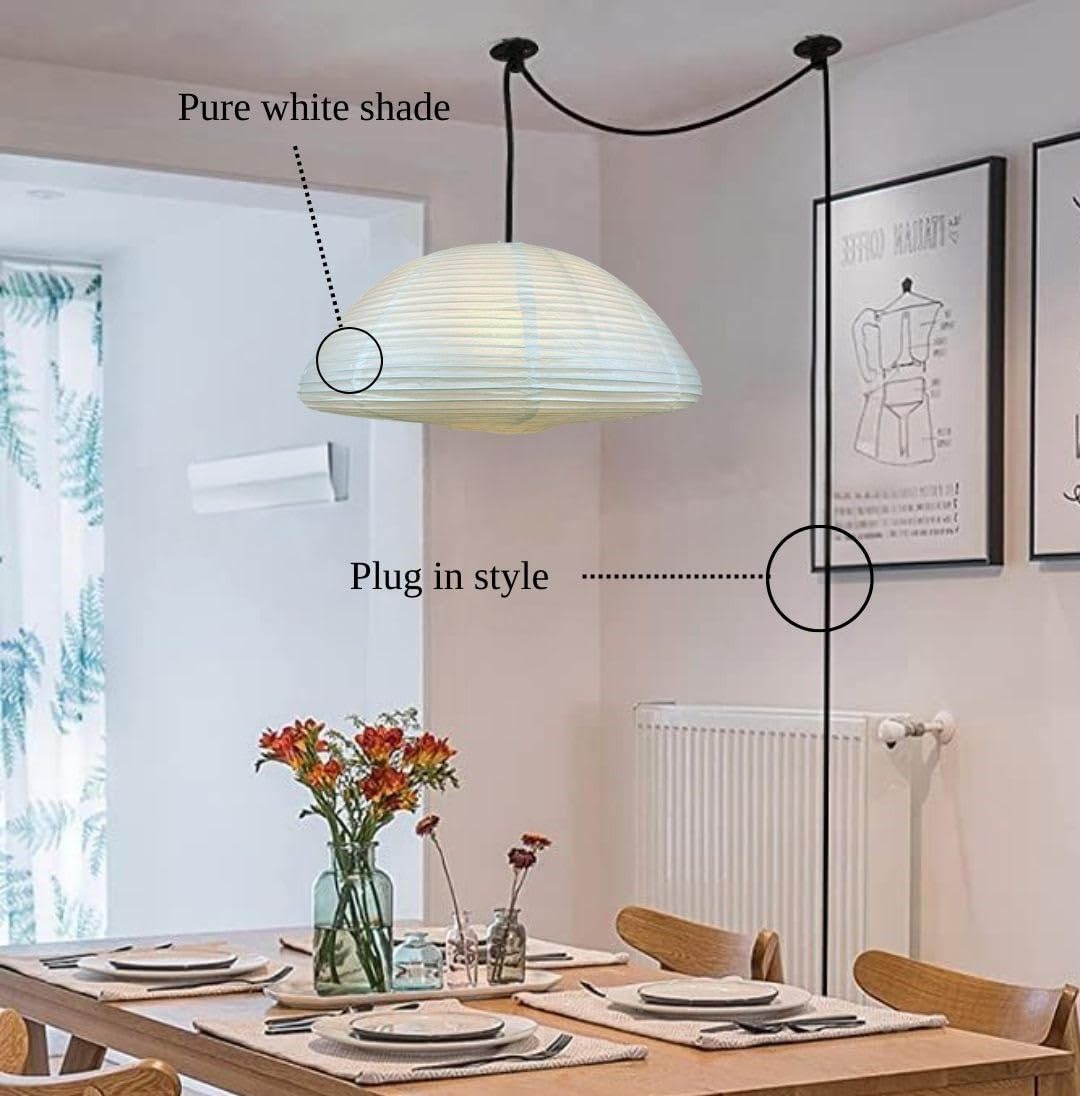 Nogy Rice Paper Lantern Lamp • Paper Lantern With Light - Ambient Lighting With Rice Paper Lamp Shade, Perfect For Home Decor, Easy Installation (Plug-In)