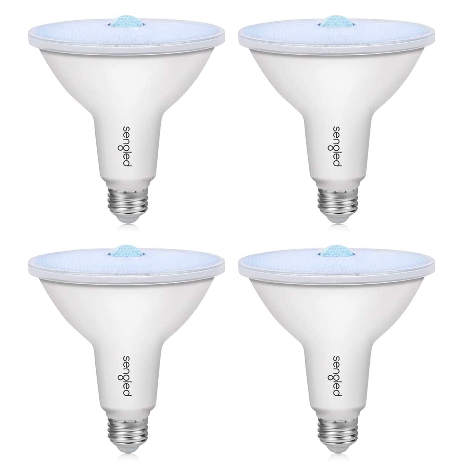 Sengled Motion Sensor Outdoor Light Bulbs, LED Flood Lights, 4 Pack, 5000K Daylight, Waterproof, E26 PAR38, Model SSP3881530G4WA