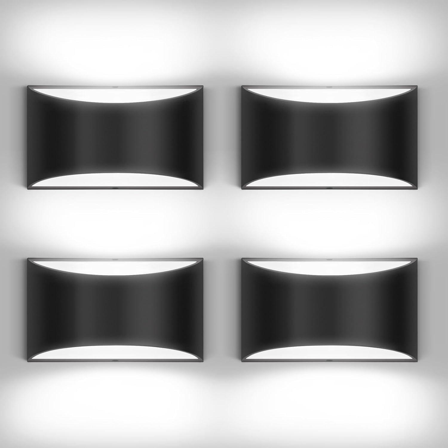 Aiilsmp 4 Pack Black Modern LED Wall Sconce Hardwired Indoor Wall Lights Up and Down Wall Mount Light for Living Room Bedroom Corridor Hallway Conservatory Cool White 6000K(with G9 Bulbs)